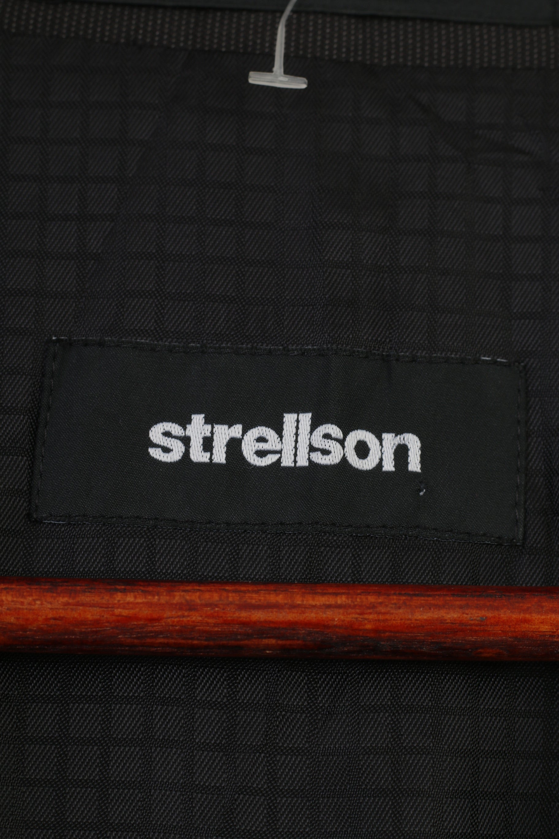 Strellson Men L Blazer Dark Brown Single Breasted Shoulder Pads Jacket