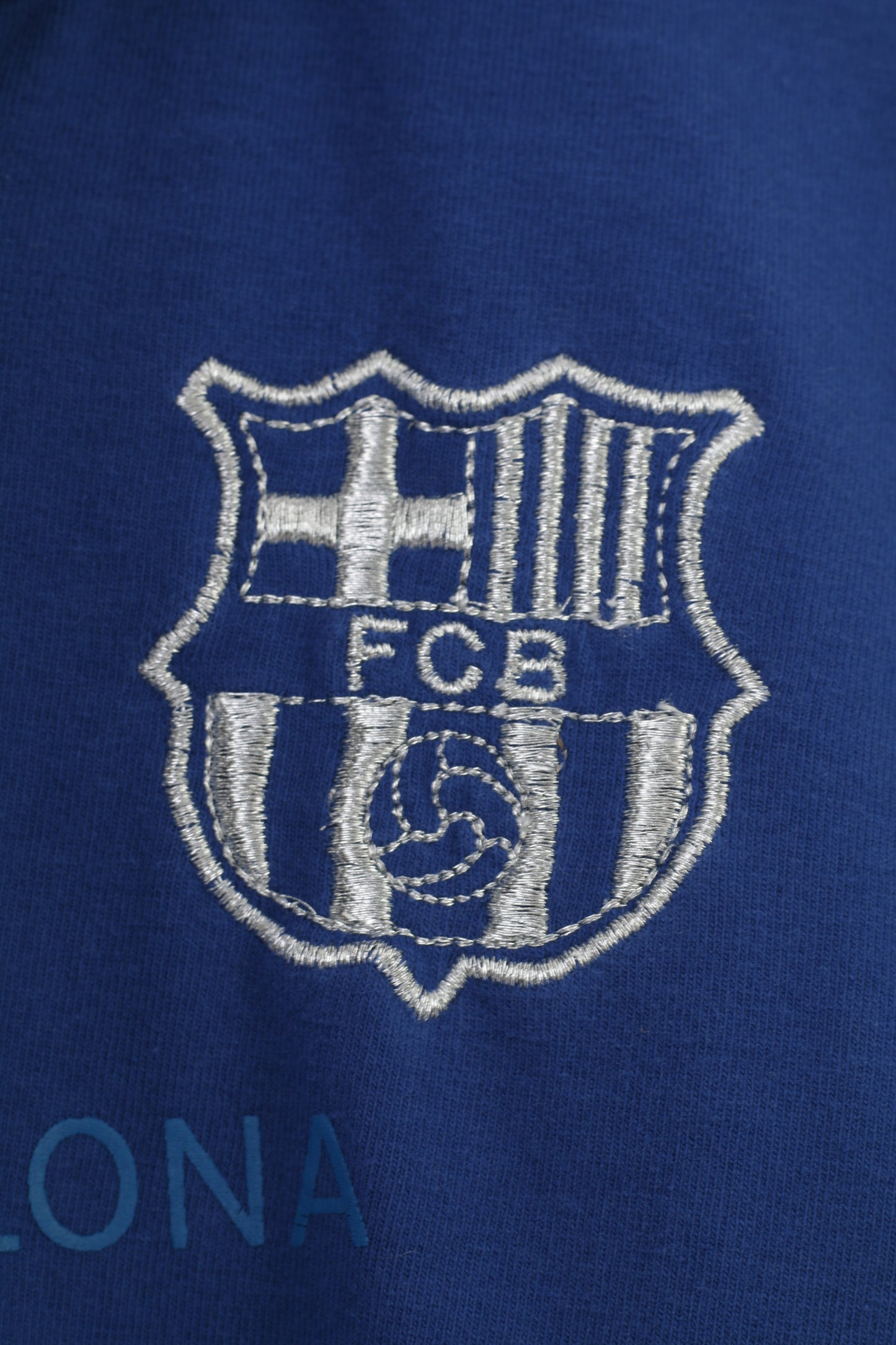 Polo FC Barcelona da donna LM grafica blu estiva vintage manica corta in cotone Football Club FCB Top 