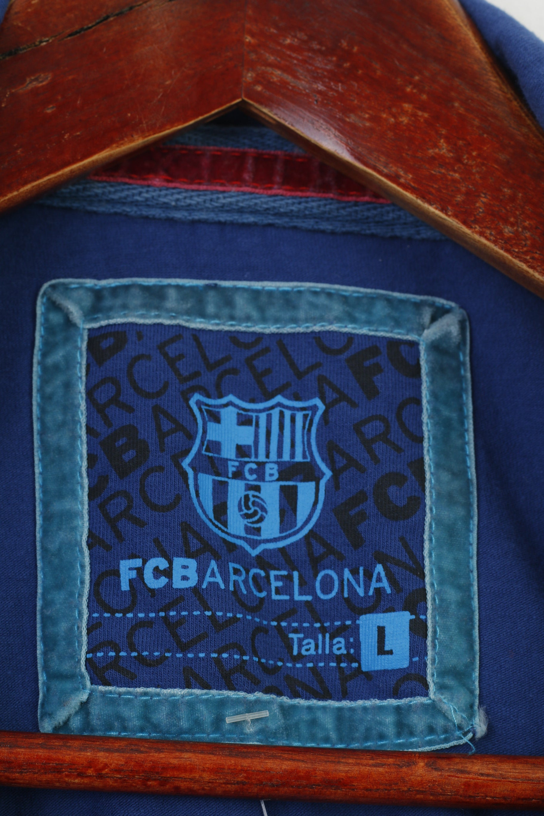 Polo FC Barcelona da donna LM grafica blu estiva vintage manica corta in cotone Football Club FCB Top 