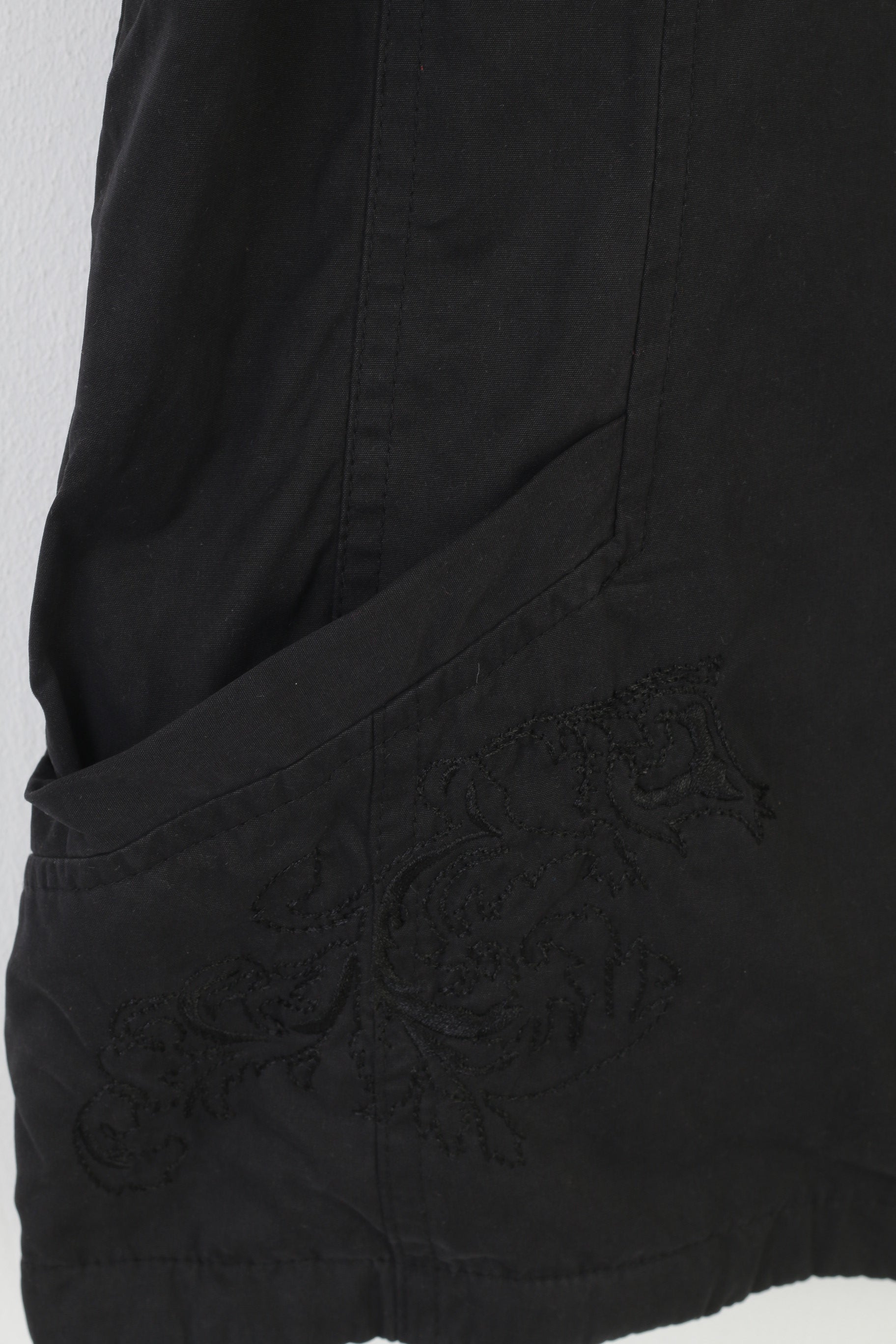 Dash Women 14 42 L Vest Black Grey Double Sided Cotton Sleeveless Full Zipper Pockets Embroidery Top