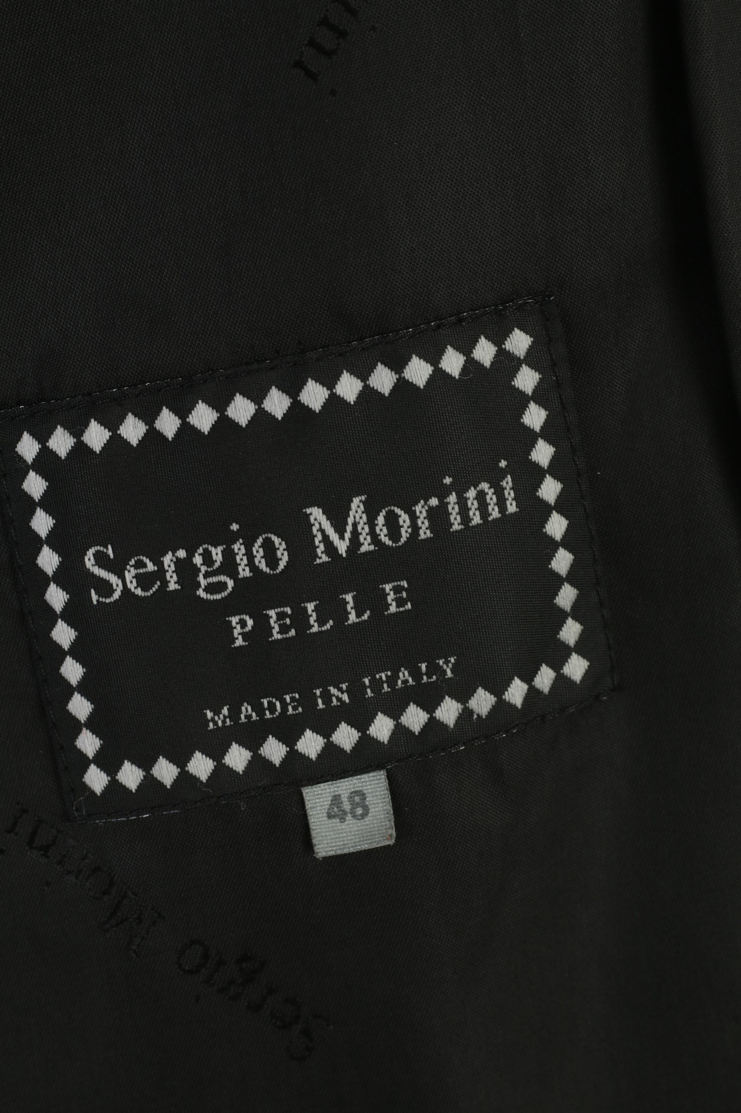 Sergio Morini Giacca da donna 48 XL in morbida pelle nera monopetto vintage con colletto inferiore italiano