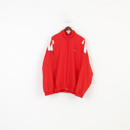 Adidas Men L 54 Jacket Red Sportswear Boxing Full Zipper Activewear Oversize Vintage 90s Top