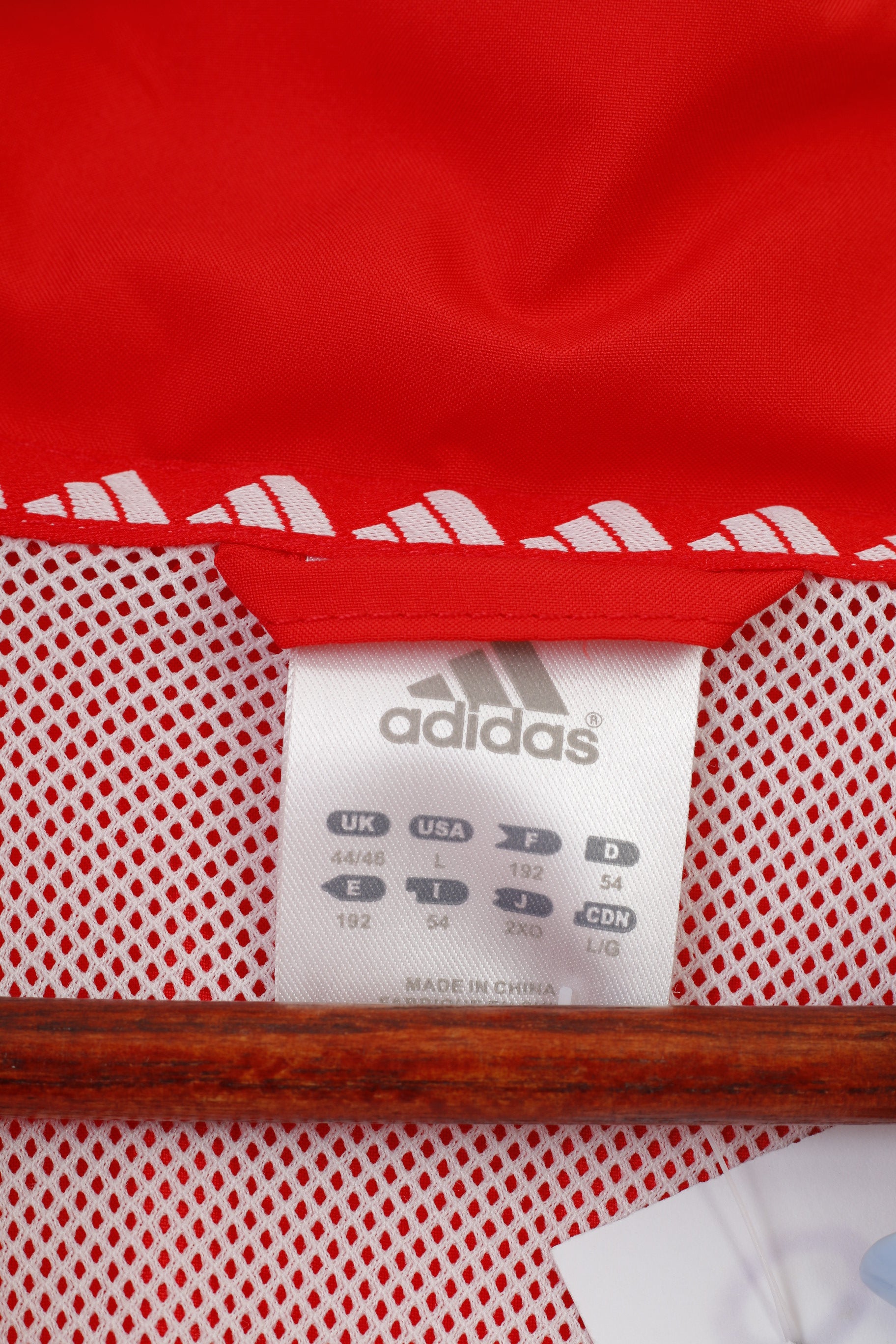 Adidas Men L 54 Jacket Red Sportswear Boxing Full Zipper Activewear Oversize Vintage 90s Top