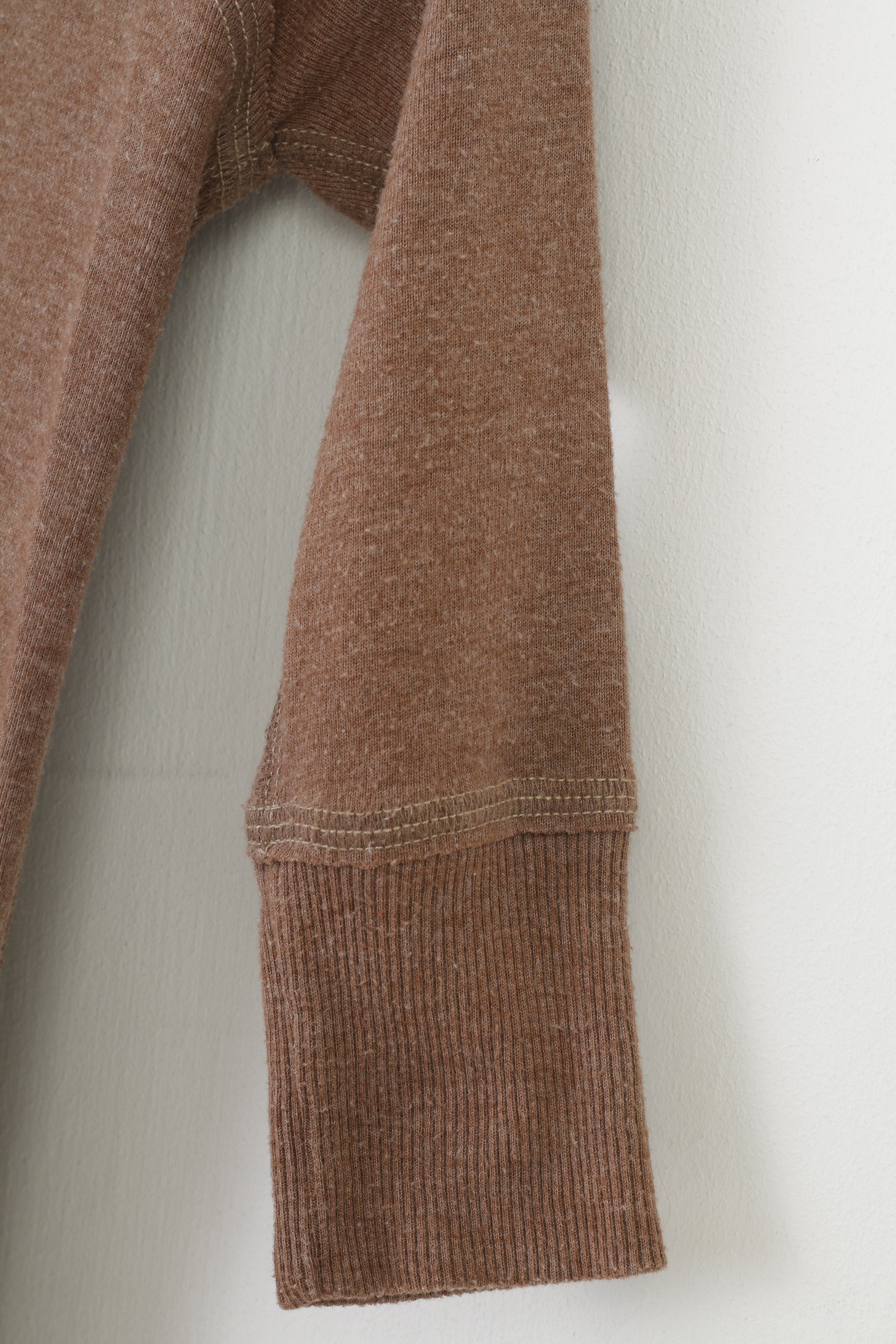 Abercrombie Girls L Shirt Jumper Brown Cotton Hood V Neck Vintage Top