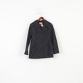 John Lewis Women 12 M Jacket Single Breasted Black Cotton Nylon Bottoms Elegant Shoulder Pads Vintage Top