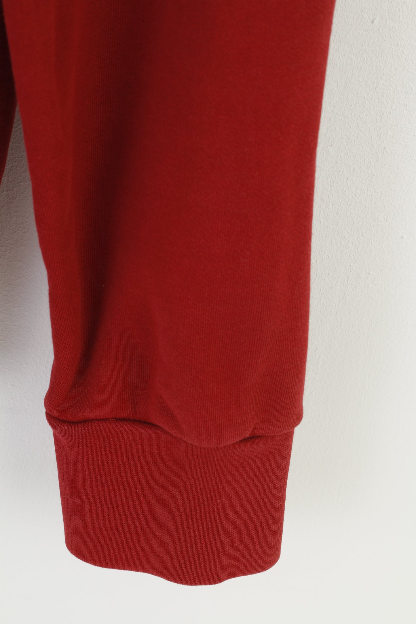 Hugo Boss Uomo M Felpa Rossa Felpa con cappuccio Girocollo in cotone Top vintage