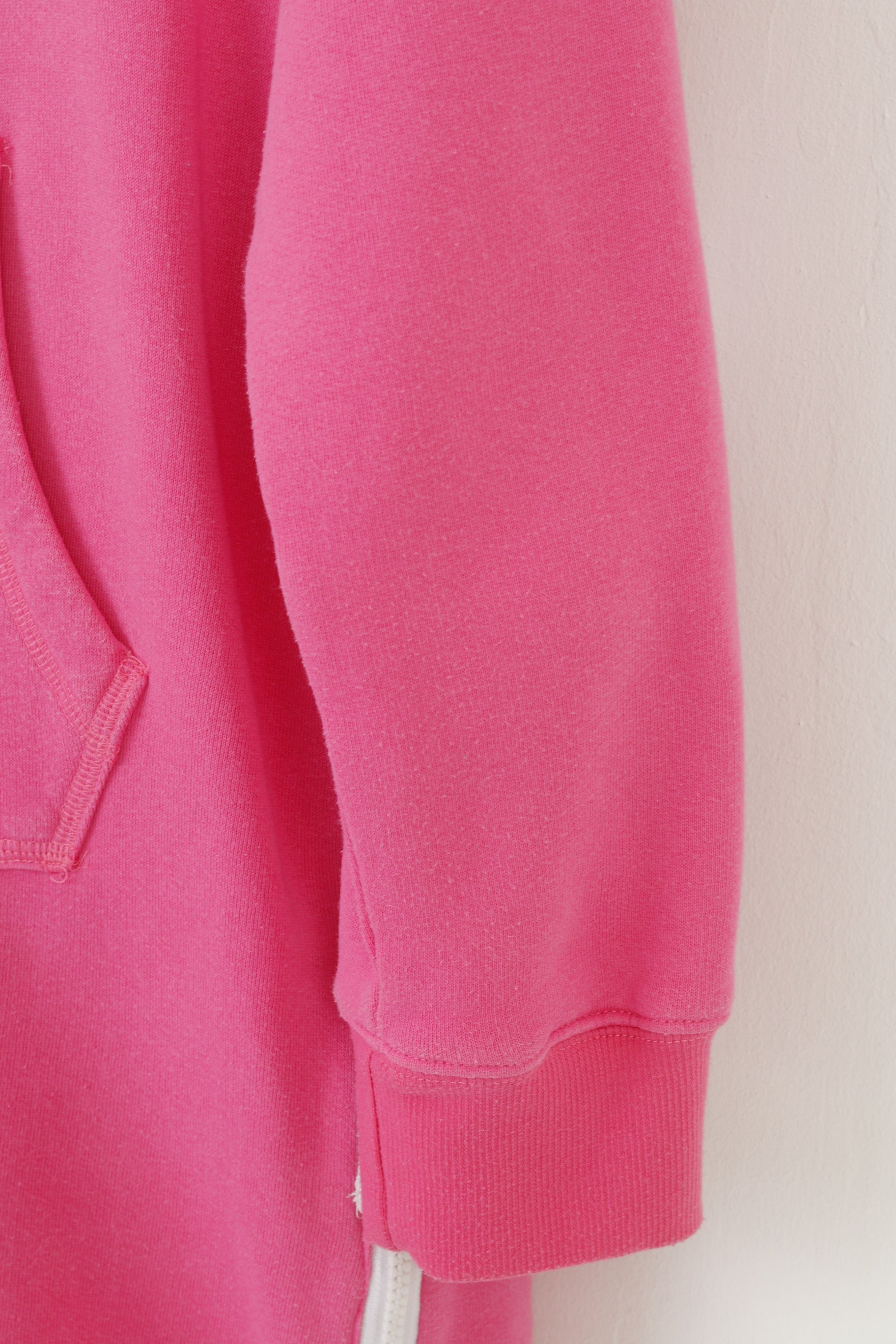 Jumpin Women S  Sweatshirt Pink Cotton Hood Long Padded Full Zipper Hoodie Vintage Top