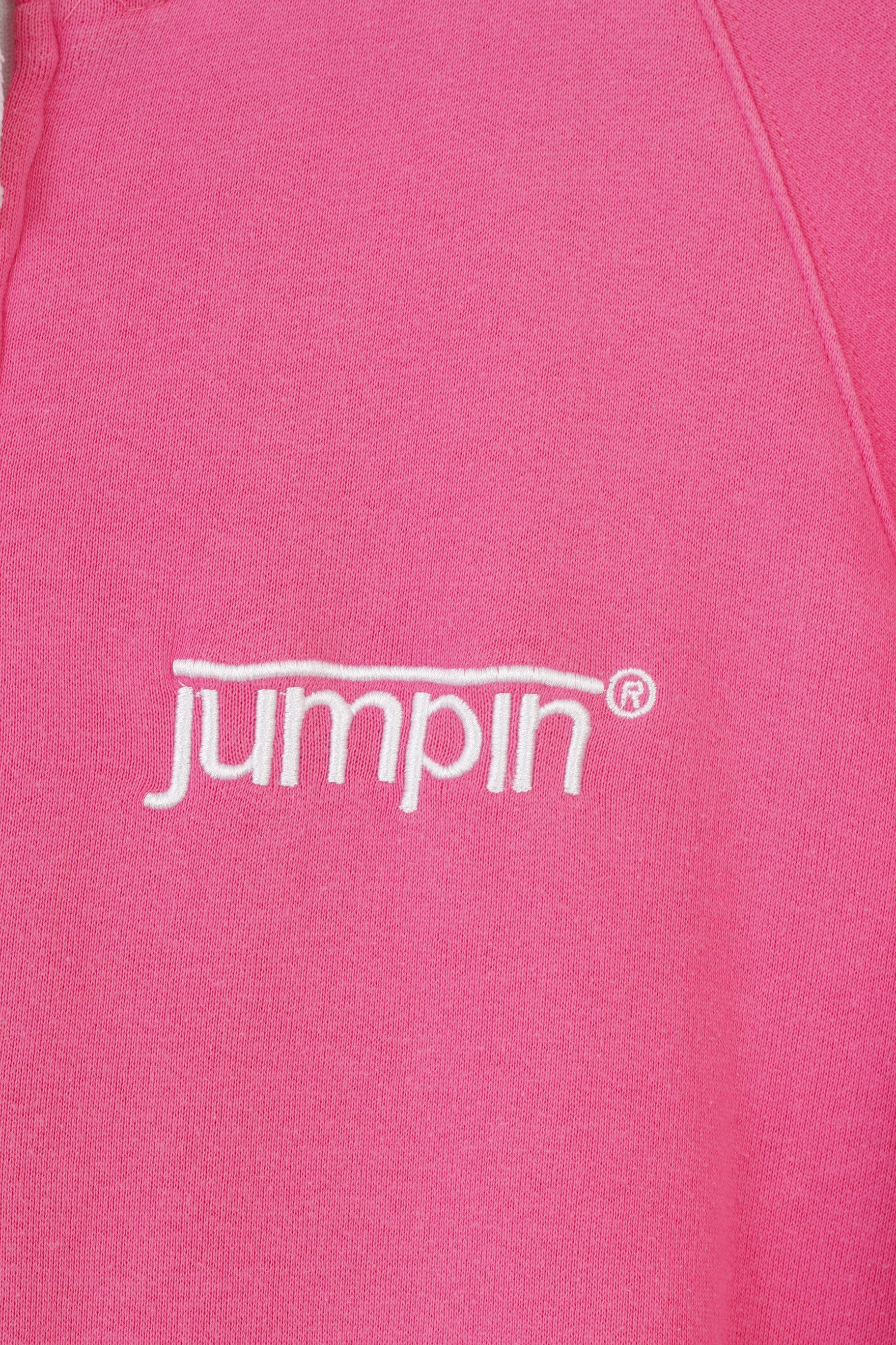 Jumpin Women S  Sweatshirt Pink Cotton Hood Long Padded Full Zipper Hoodie Vintage Top