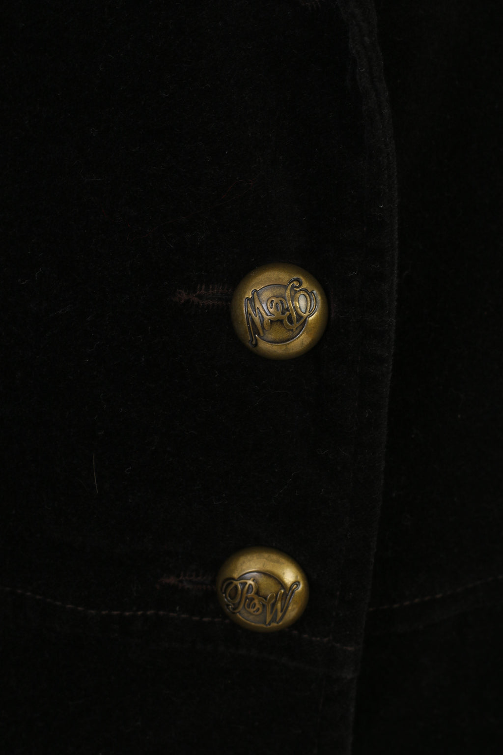 Broadway Women 38 M Jacket Black Gold Buttons Suede Cotton Vintage Collar Single Breasted Blazer Top