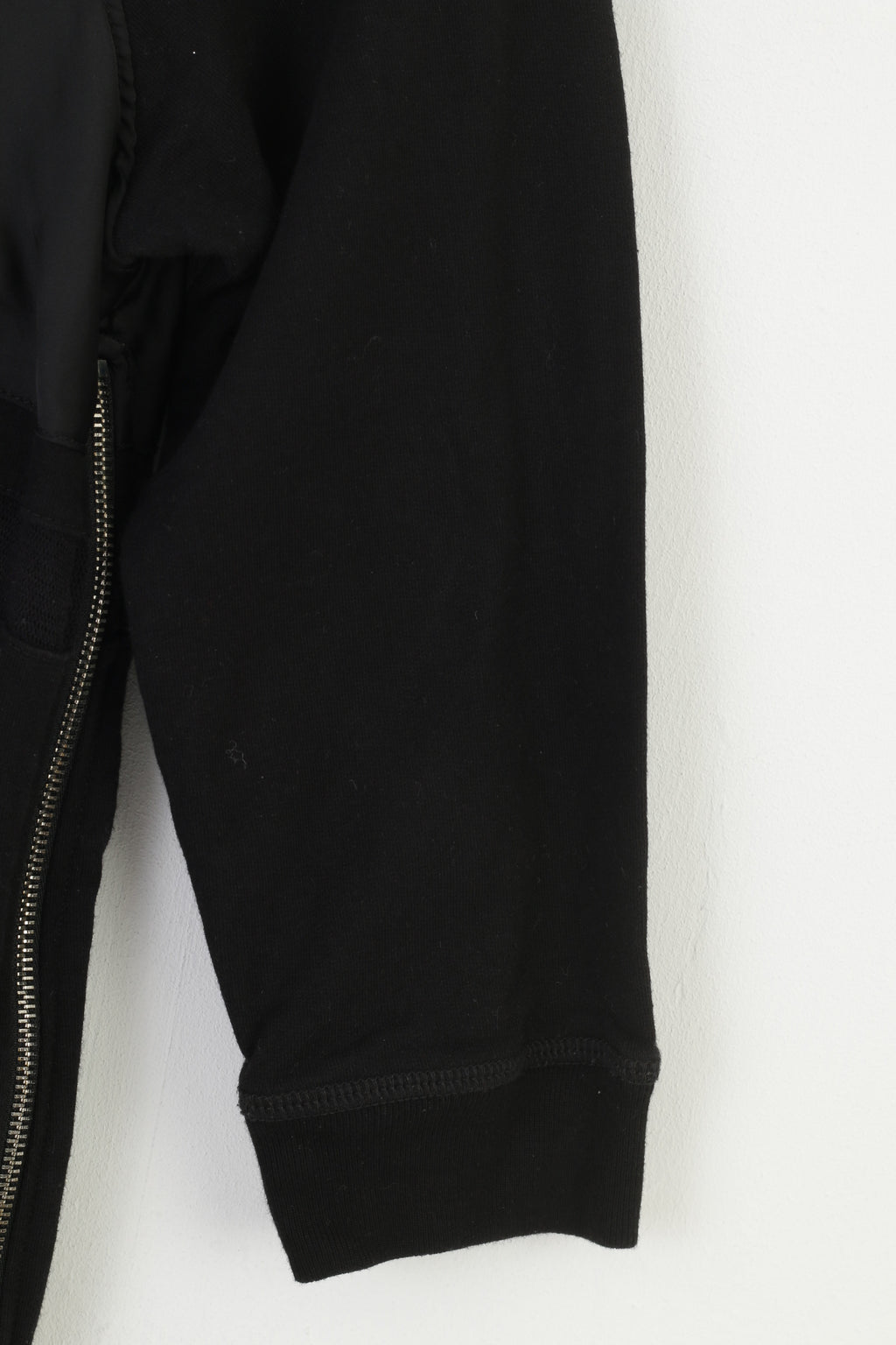 Diesel Woman S Dress Black Cotton Long Sleeve Crew Neck Zipper Vintage Top