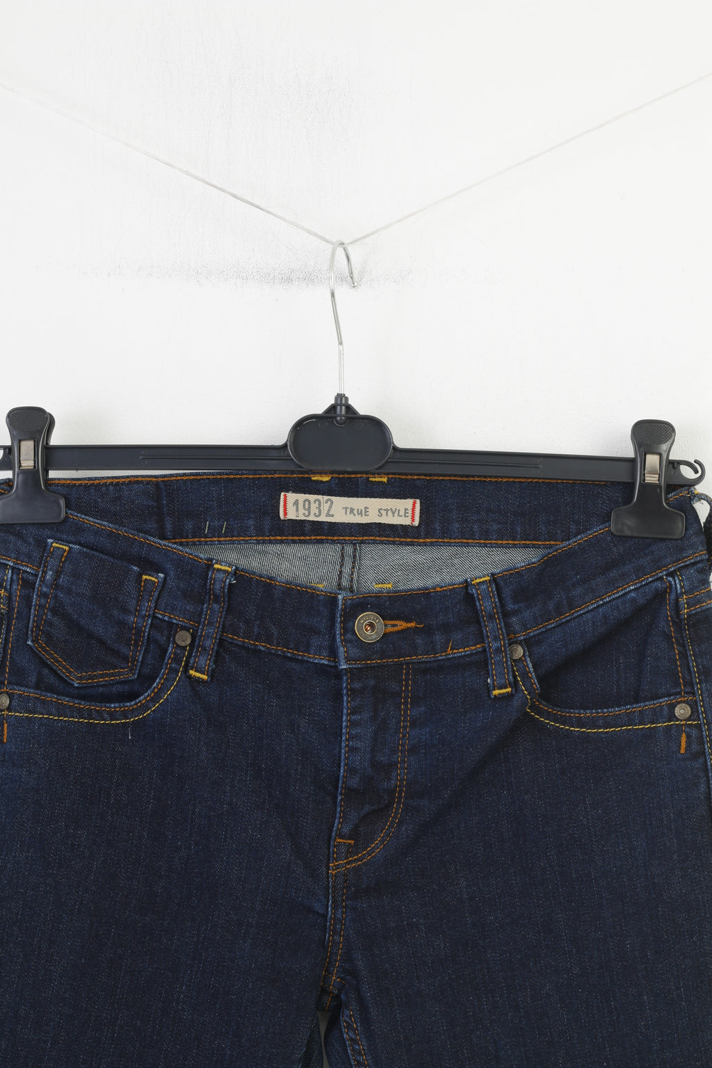 Mustang Femme 29 Pantalon Bleu Marine Denim Jeans Coton Pantalon Droit