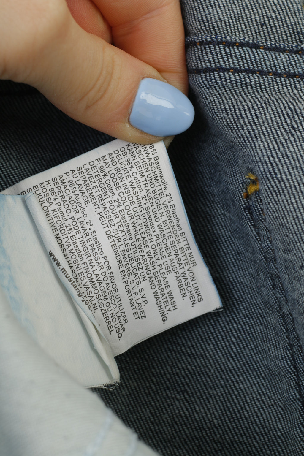 Mustang Femme 29 Pantalon Bleu Marine Denim Jeans Coton Pantalon Droit