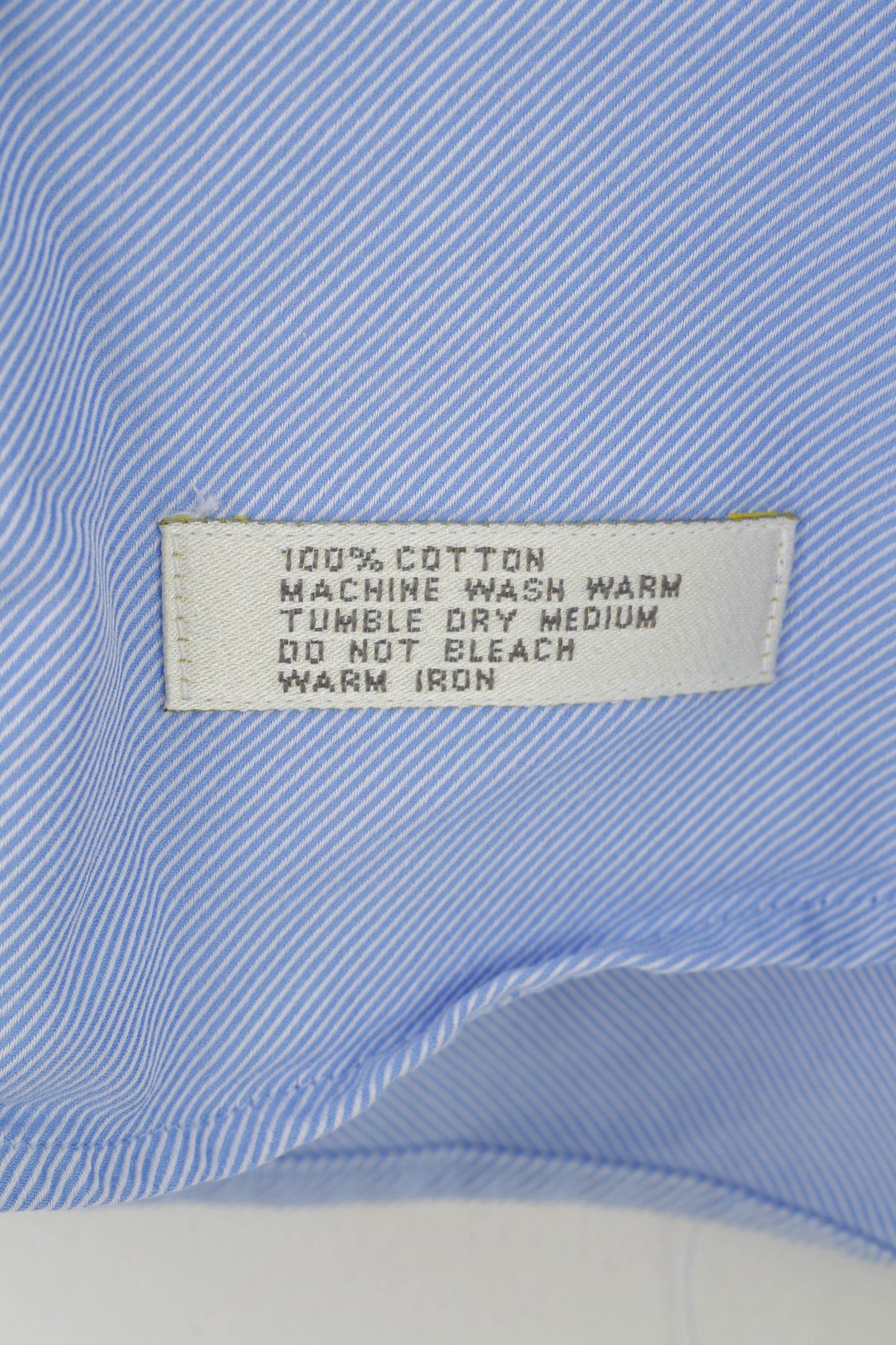 Mc Neal Men 41 L Casual Shirt Blue Two Ply Cotton Buttons Long Sleeve Casual Collar Cufflinks Top