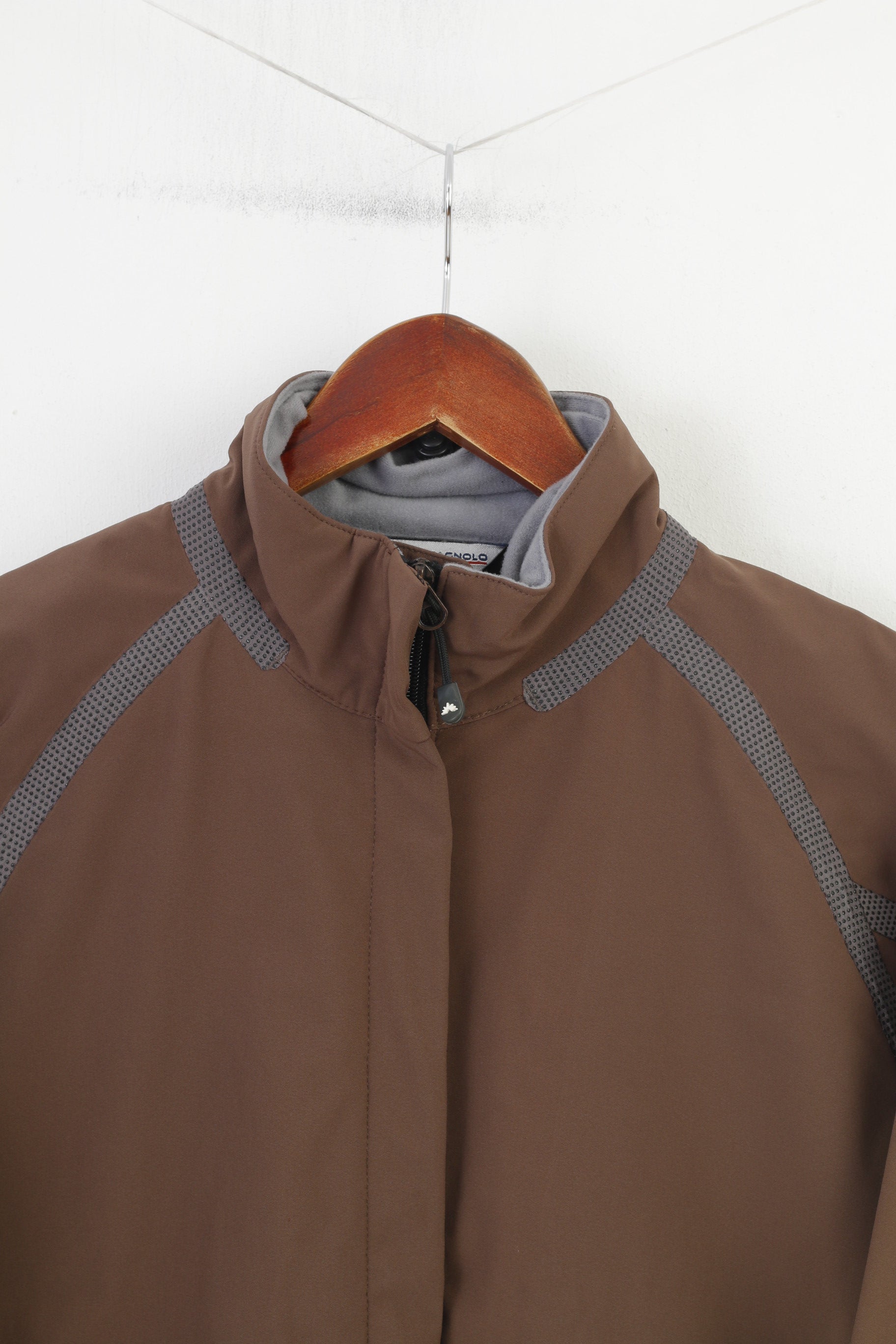 F.LLI Campagnolo Women M Jacket Brown Windstopper Softshell Full Zipper Sport Vintage Top