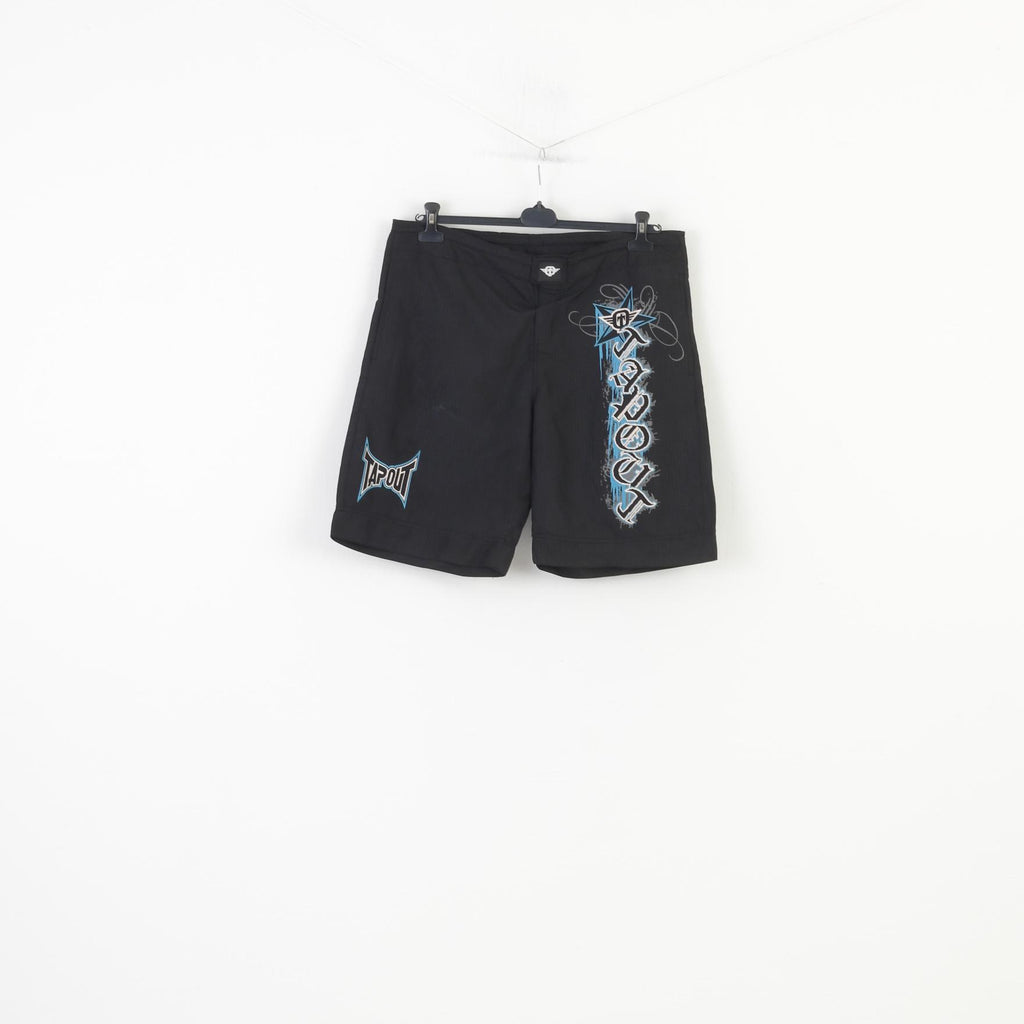 Tapout Men XL Shorts Black Sportswear Logo Training Boxing MMA Vintage