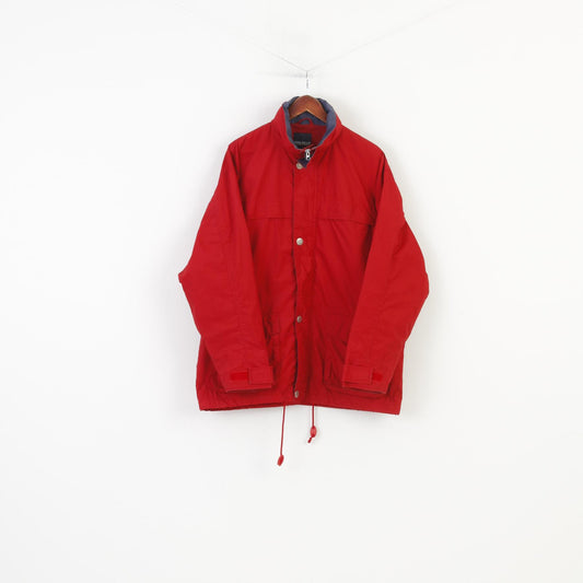 Colville Men M Jacket Red Full Zipper Hidden Hood Sportsman Outdoor Parka Vintage Top