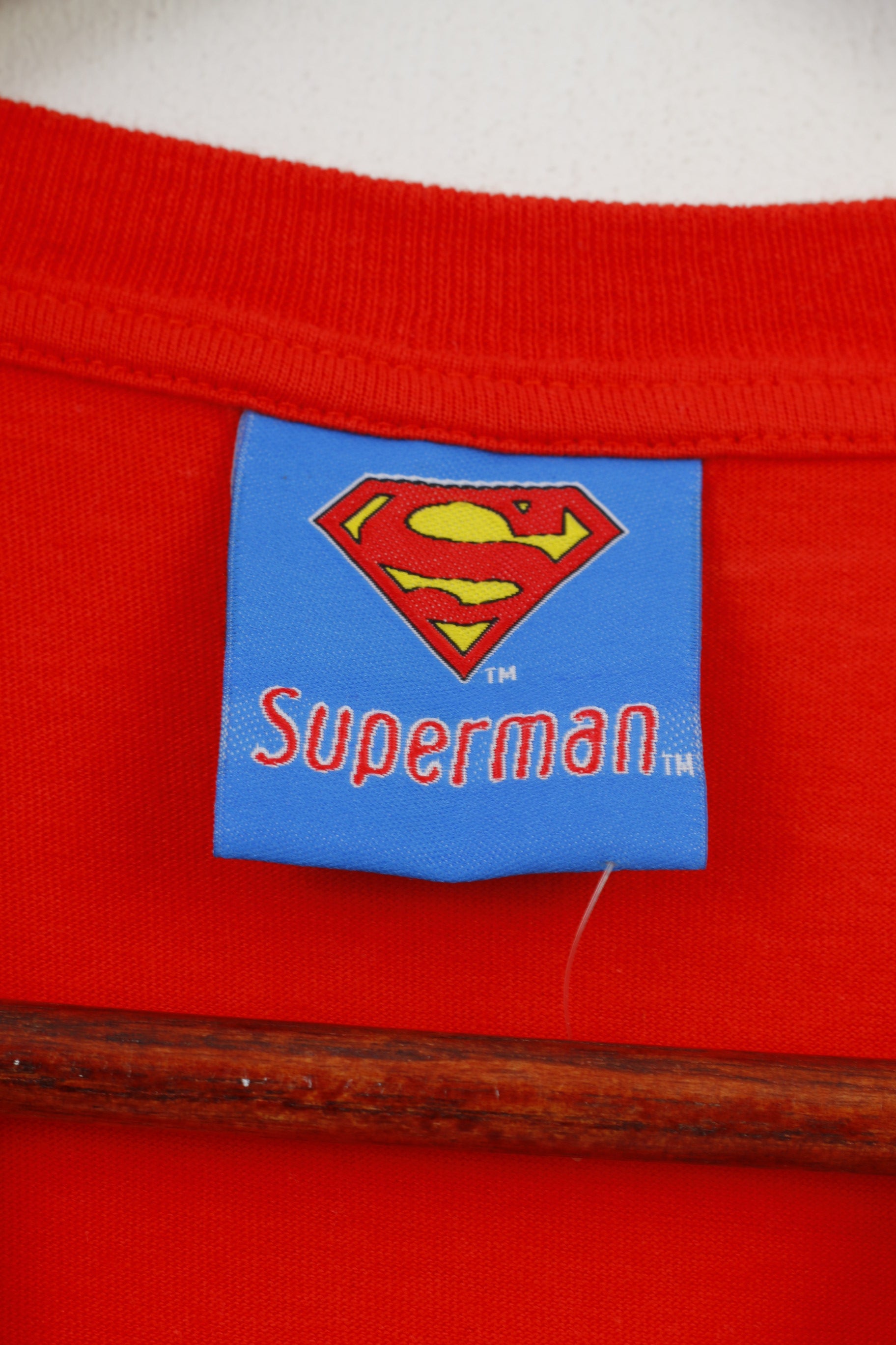 Superman Hommes L T-Shirt Bande Dessinée Superman Bleu Col Rond Haut Vintage