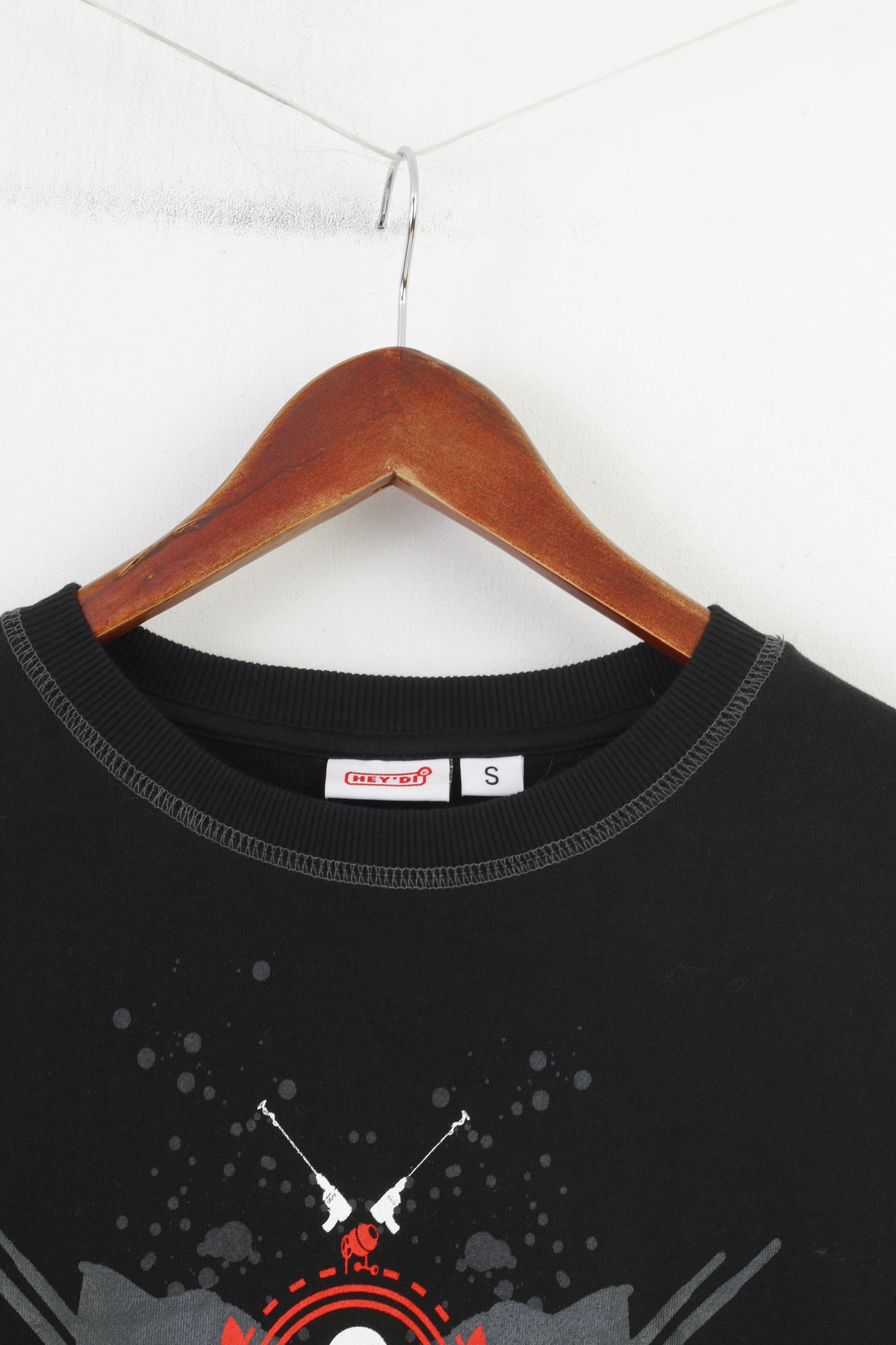 Hey'di Men S Sweatshirt Black Crew Neck Gamer Padded Cotton Graphic Top