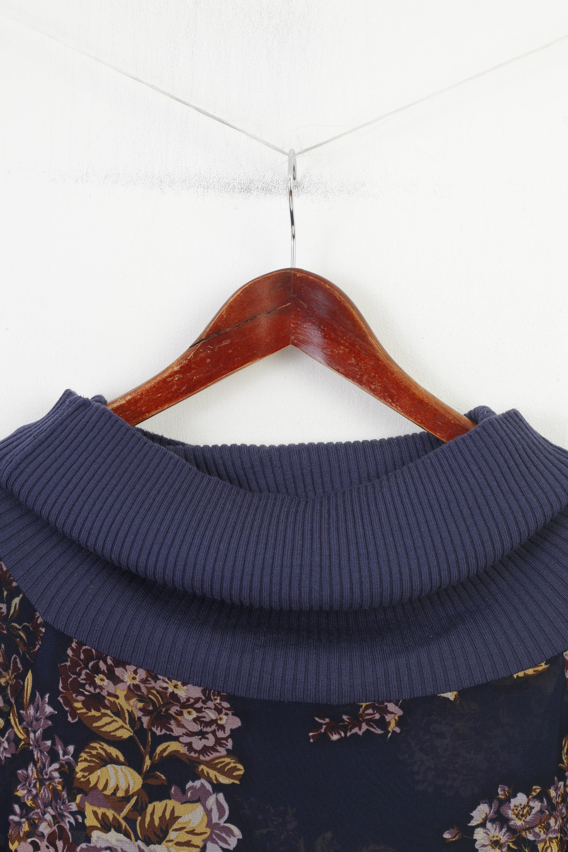 Liu Jo Woman M Robe Marine Petit Fleur Imprimé Manches Longues Doublure Mini Golf Décontracté