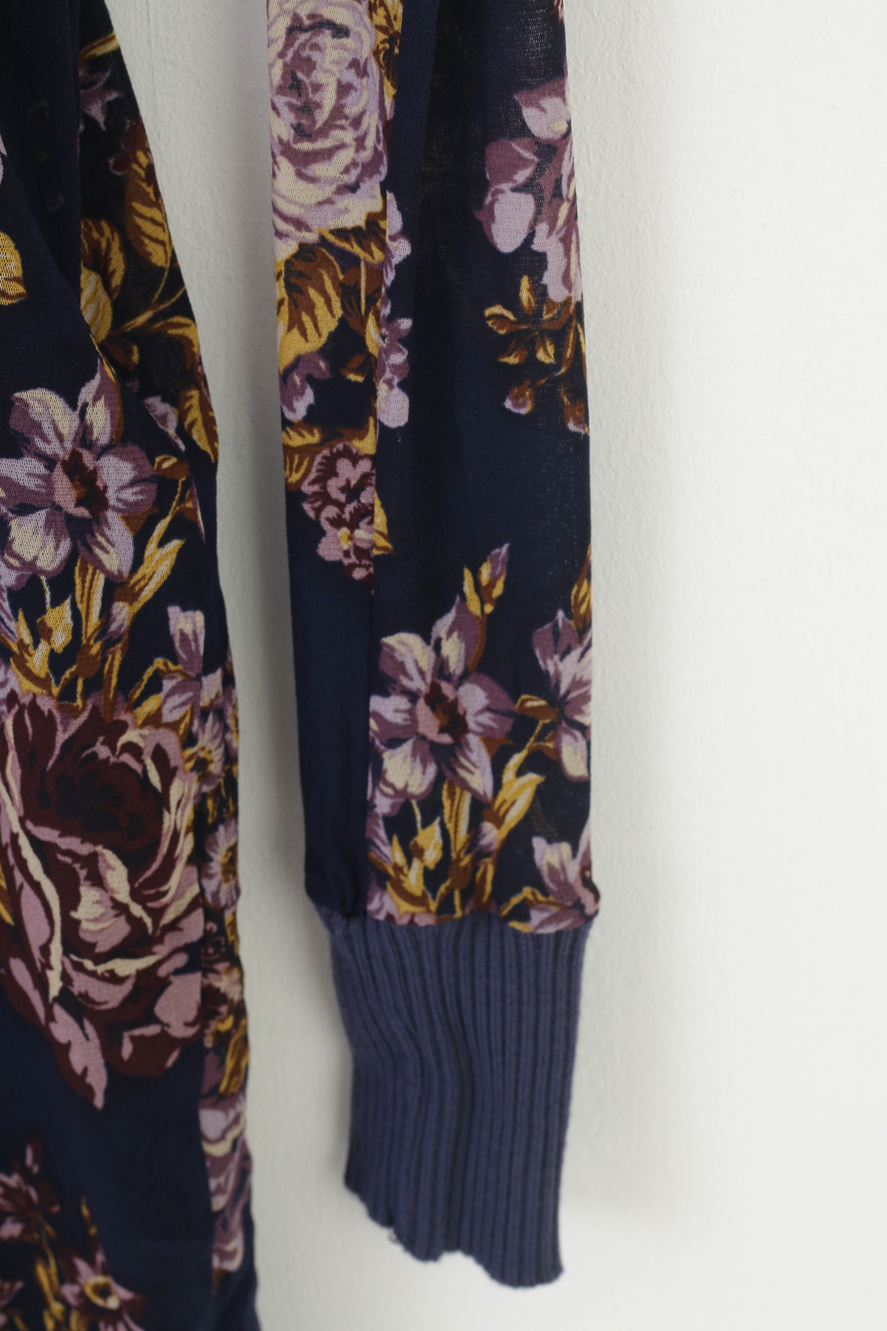 Liu Jo Woman M Robe Marine Petit Fleur Imprimé Manches Longues Doublure Mini Golf Décontracté