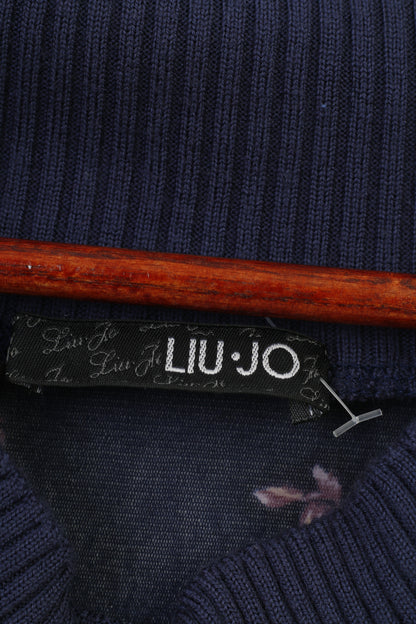 Liu Jo Woman M Robe Marine Petit Fleur Imprimé Manches Longues Doublure Mini Golf Décontracté