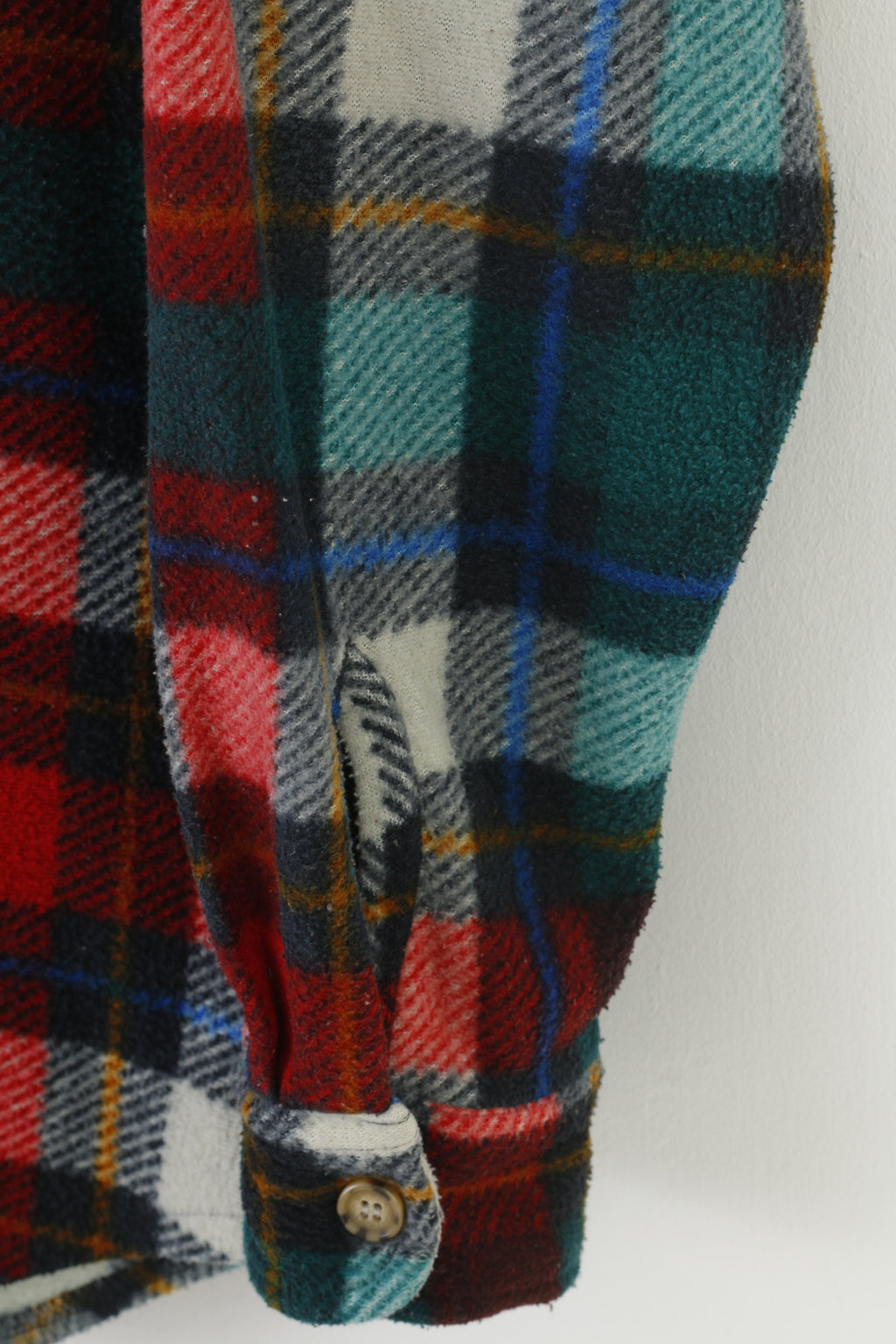 C&A Men M Casual Shirt Checkered Long Sleeve Green Red Fashion Vintage Top