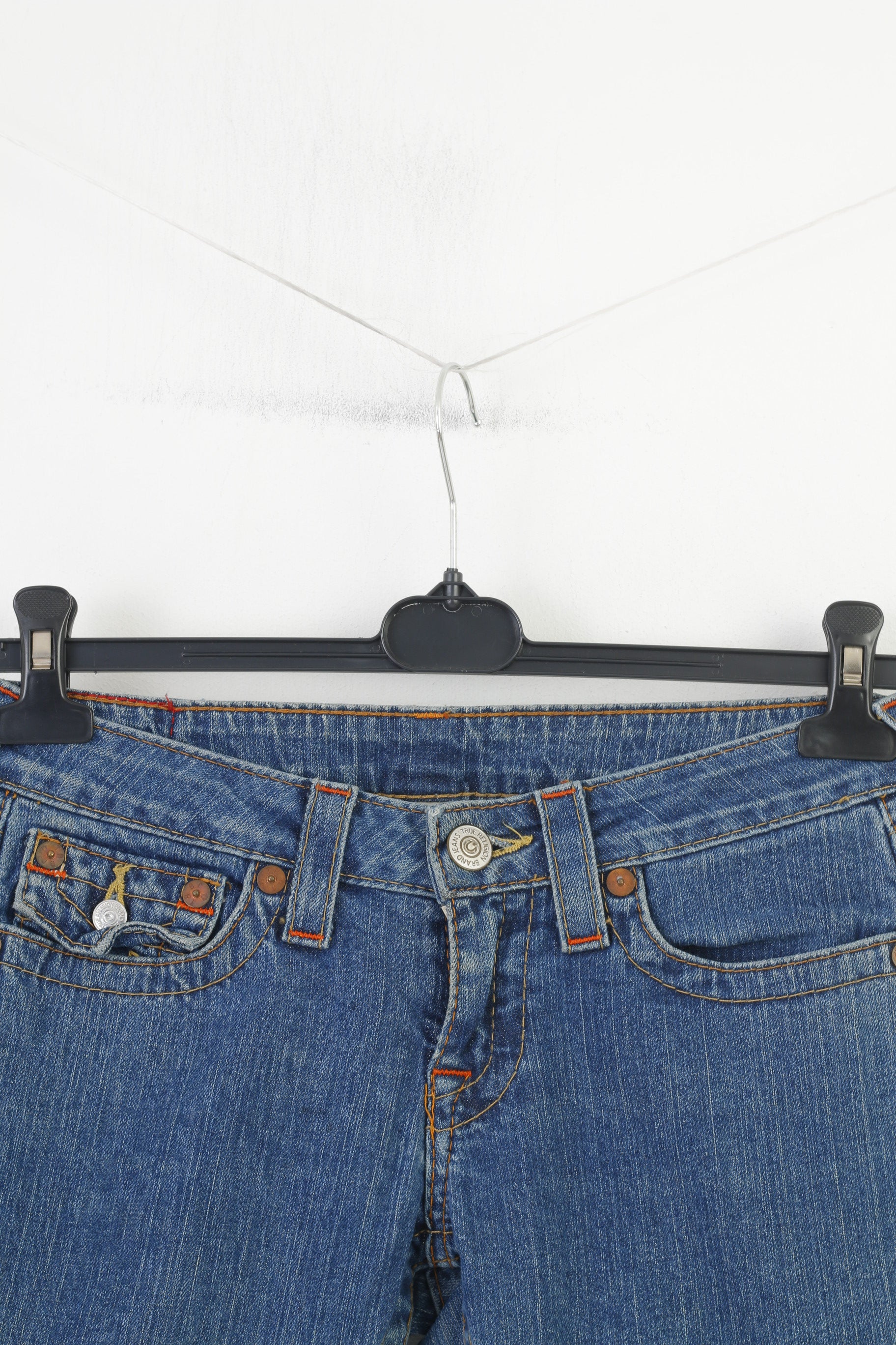 True Religion Woman 27 Trousers Jeans Blue Cotton Low Waist Vintage Pants