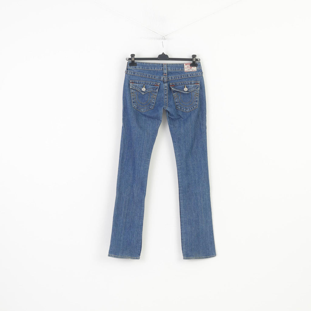True Religion Woman 27 Trousers Jeans Blue Cotton Low Waist Vintage Pants