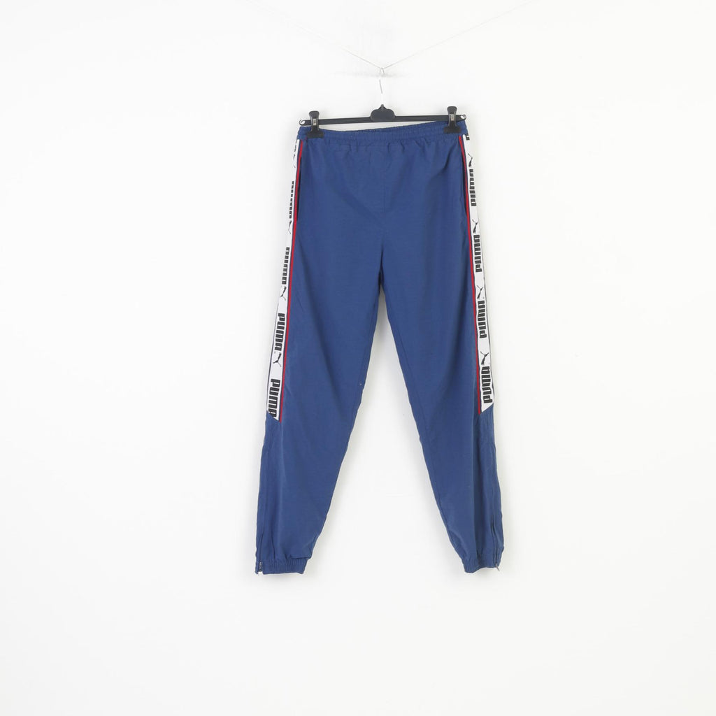 Puma Men S Sweatpants Navy Nylon Sport Training Regular Waist Vintage Pants
