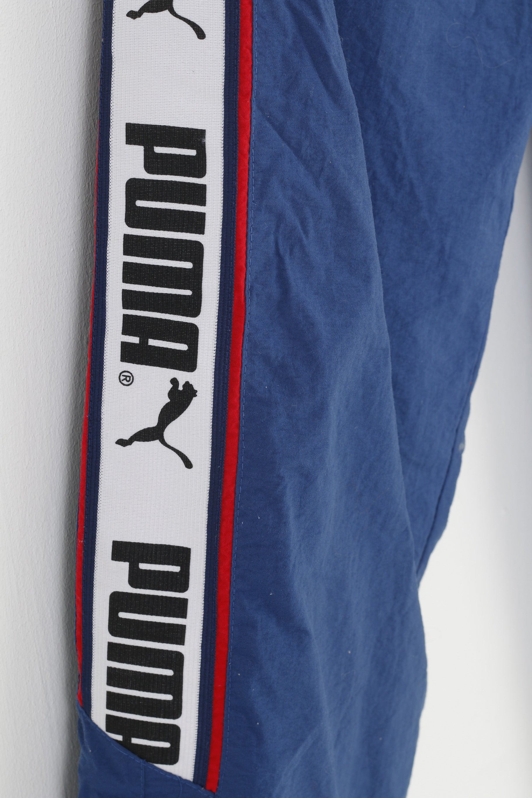 Puma Men S Sweatpants Navy Nylon Sport Training Regular Waist Vintage Pants