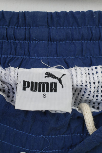 Pantaloni sportivi Puma da uomo in nylon blu scuro da allenamento sportivo a vita regolare