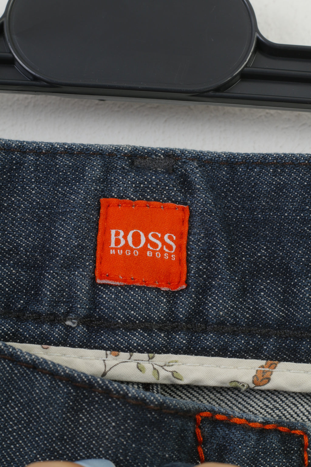 Hugo Boss Men 30 Trousers Blue Stretch  Cotton Classic Straight Low Waist Jeans Pants