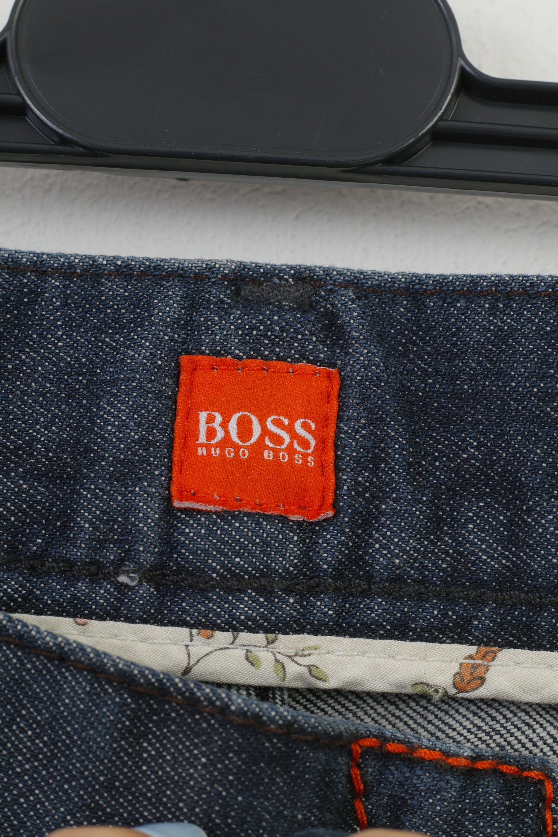 Hugo Boss Men 30 Trousers Blue Stretch  Cotton Classic Straight Low Waist Jeans Pants