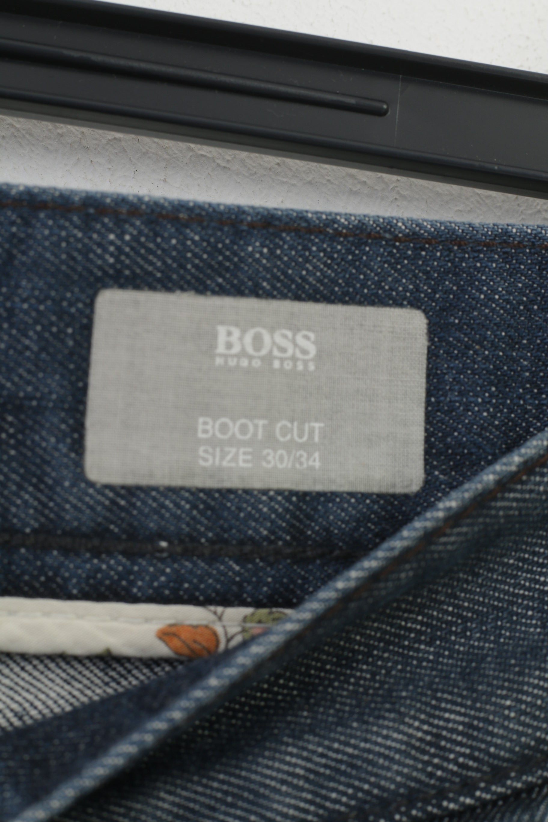 Hugo Boss Men 30 Trousers Blue Stretch  Cotton Classic Straight Low Waist Jeans Pants