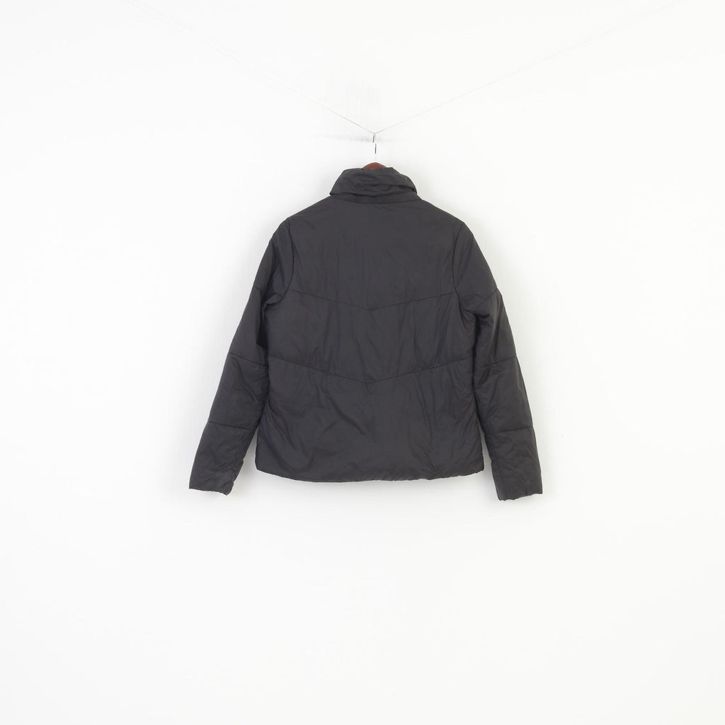 Barbour International Woman 12 38 M Jacket Black Padded Full Zipper Nylon Waterproof Top