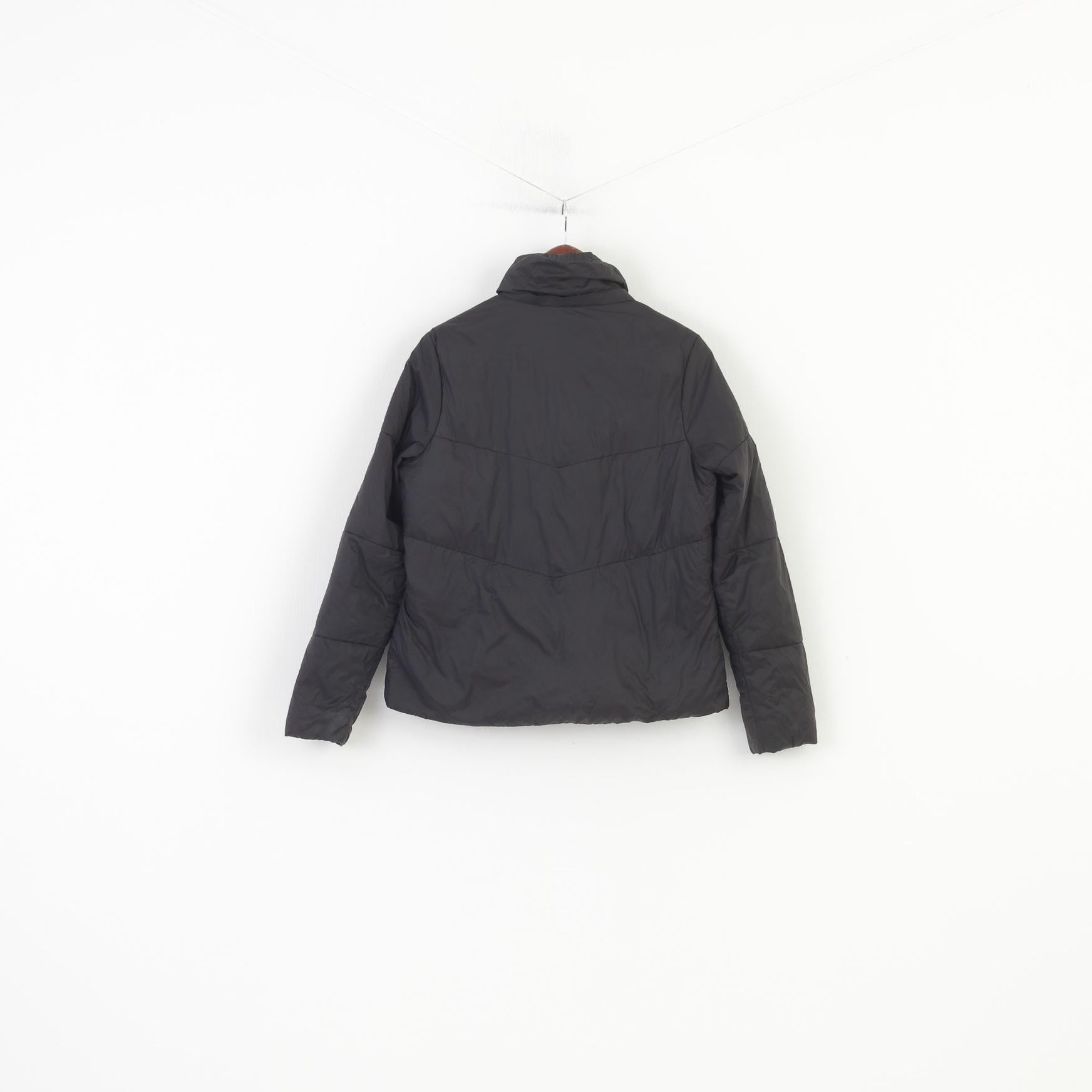 Barbour International Woman 12 38 M Jacket Black Padded Full Zipper Nylon Waterproof Top