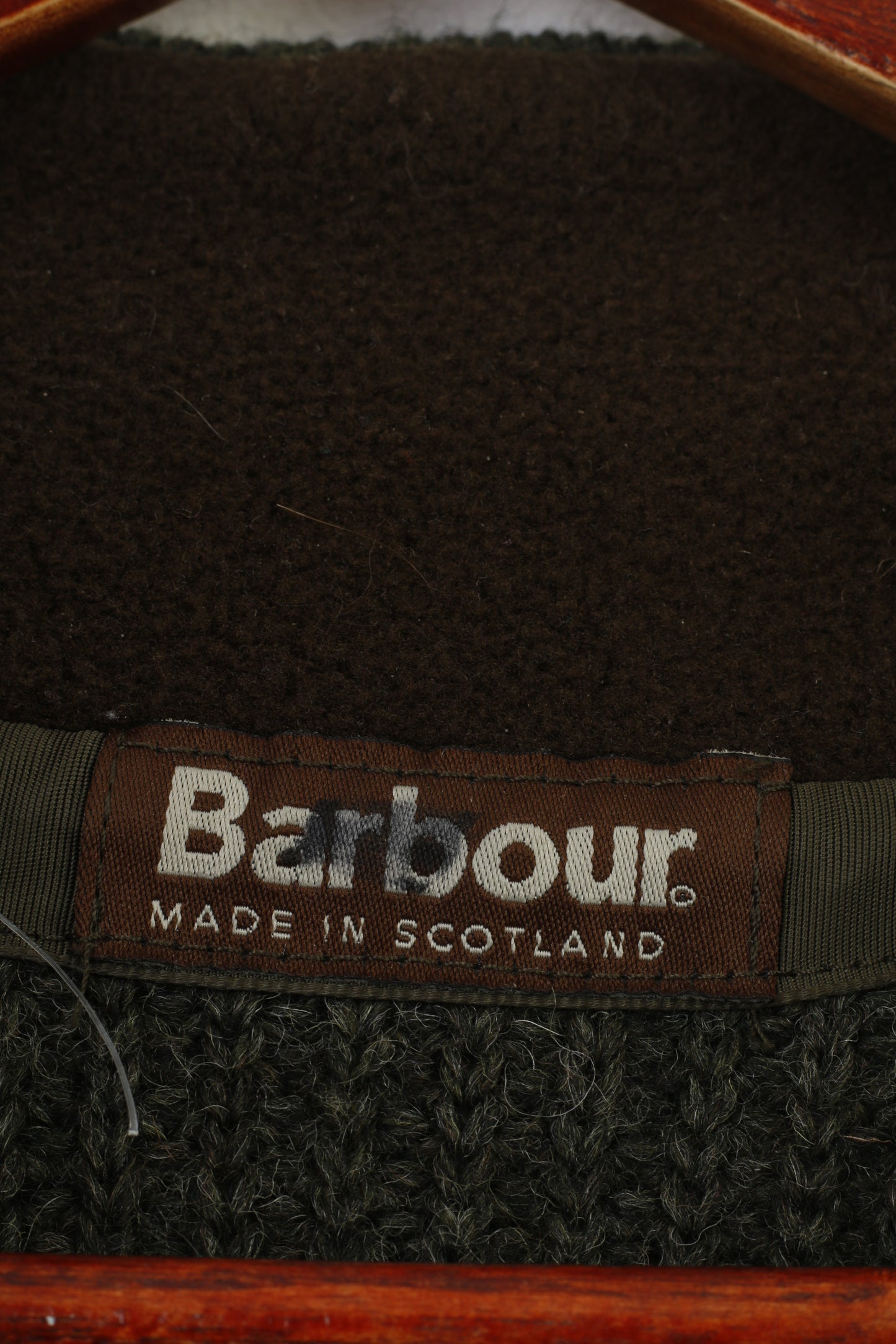 Barbour Men S Jumper Zip Neck Green Wool Collar Vintage Scotland Top