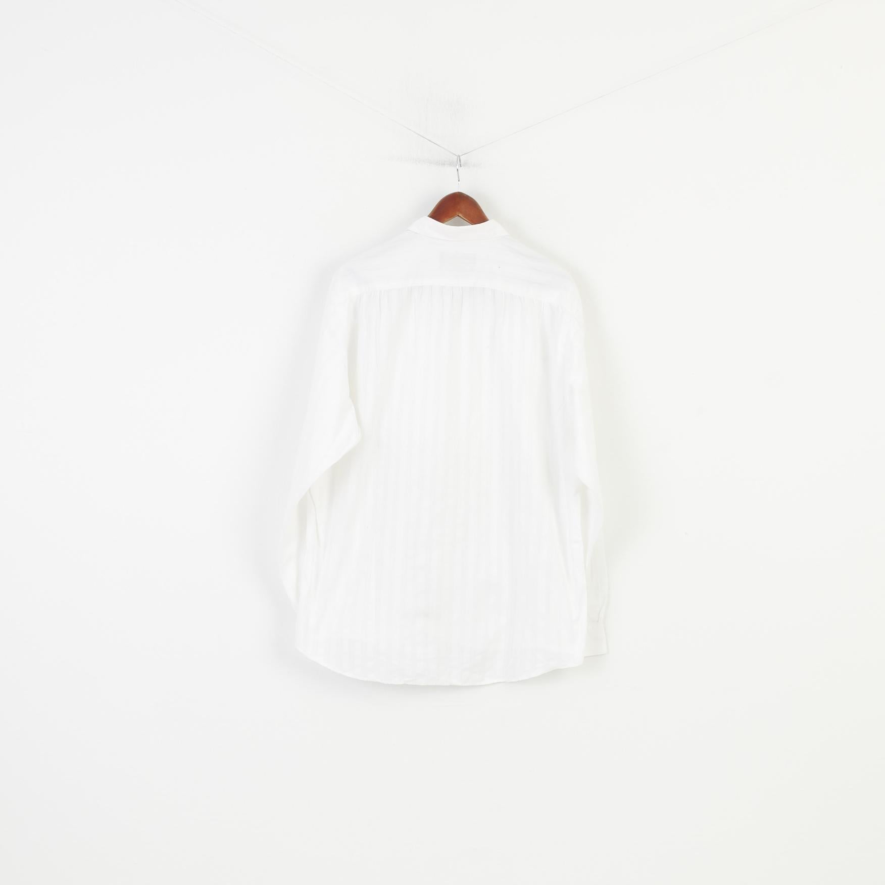 Marlboro Classics Chemise décontractée à manches longues en coton blanc pour homme XL