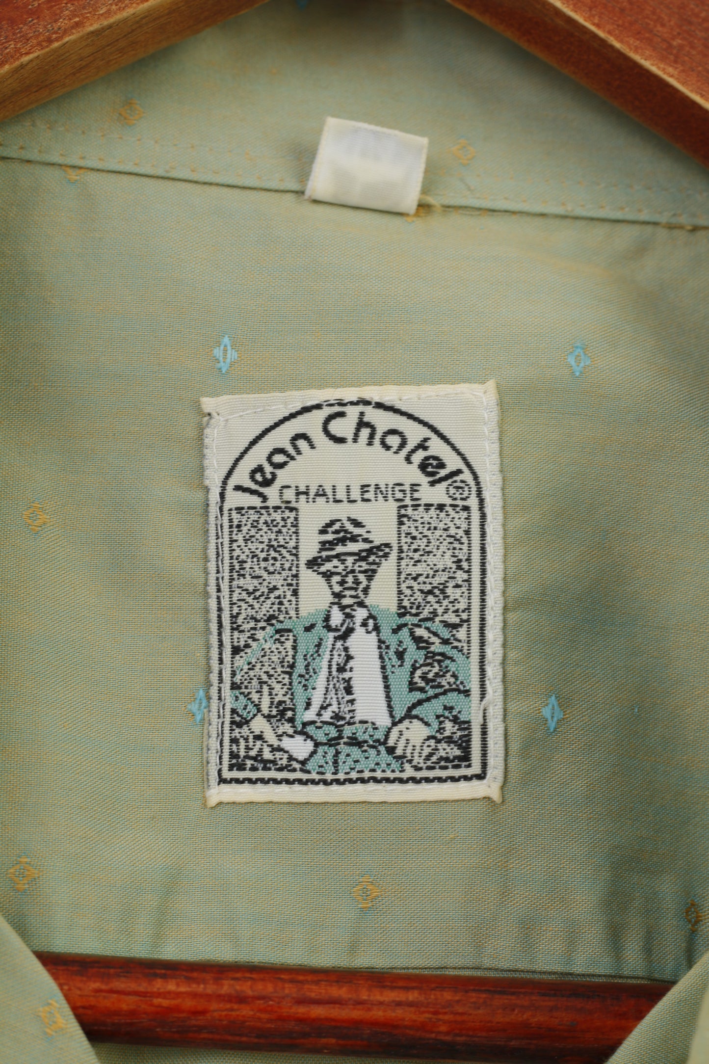 Jean Chatel Homme L Chemise Décontractée Vert Coton Manches Longues Vintage Haut À Manches Longues