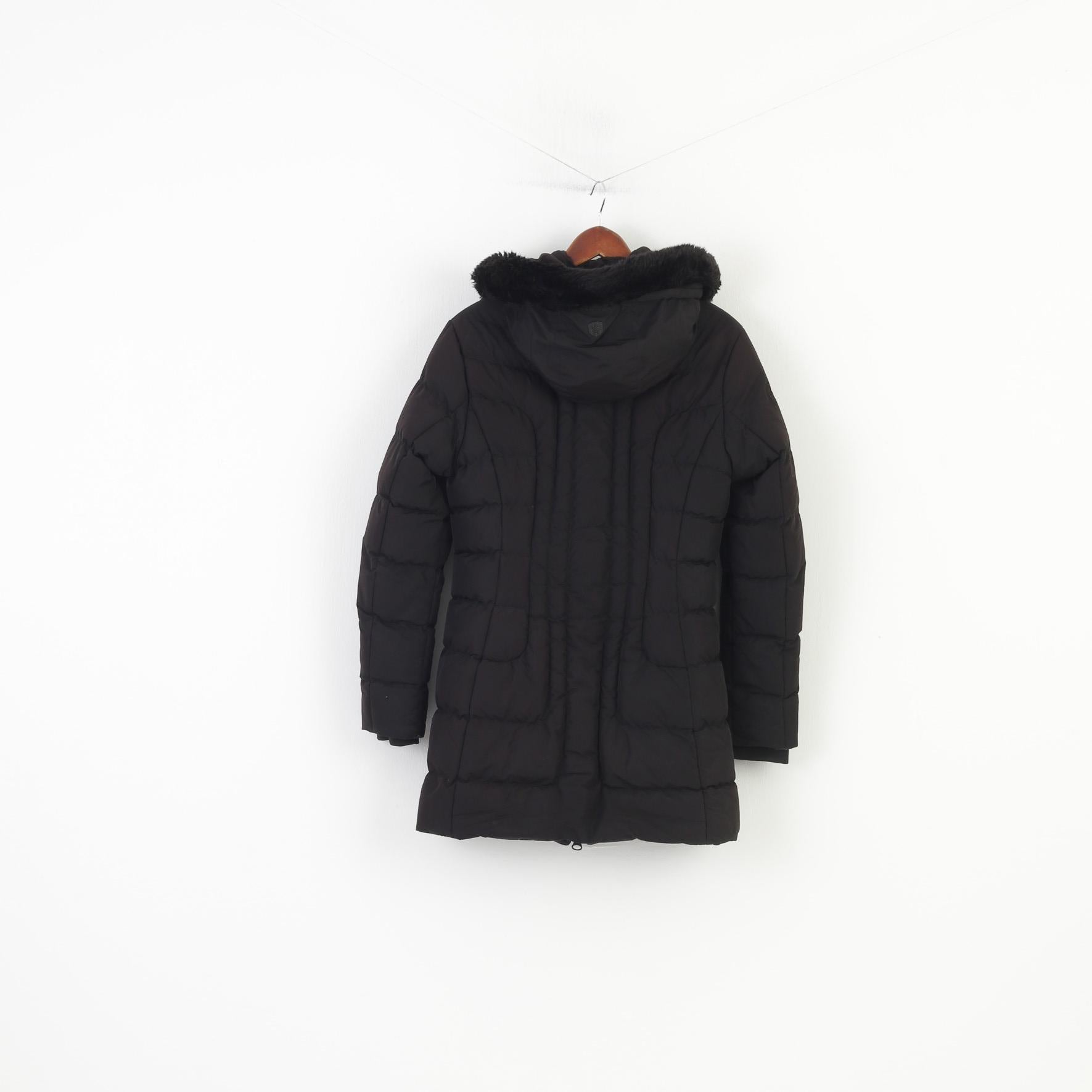 Wellensteyn Woman M Jacket Black Padded Full Zipper Hood Belvedere Long Winter Top