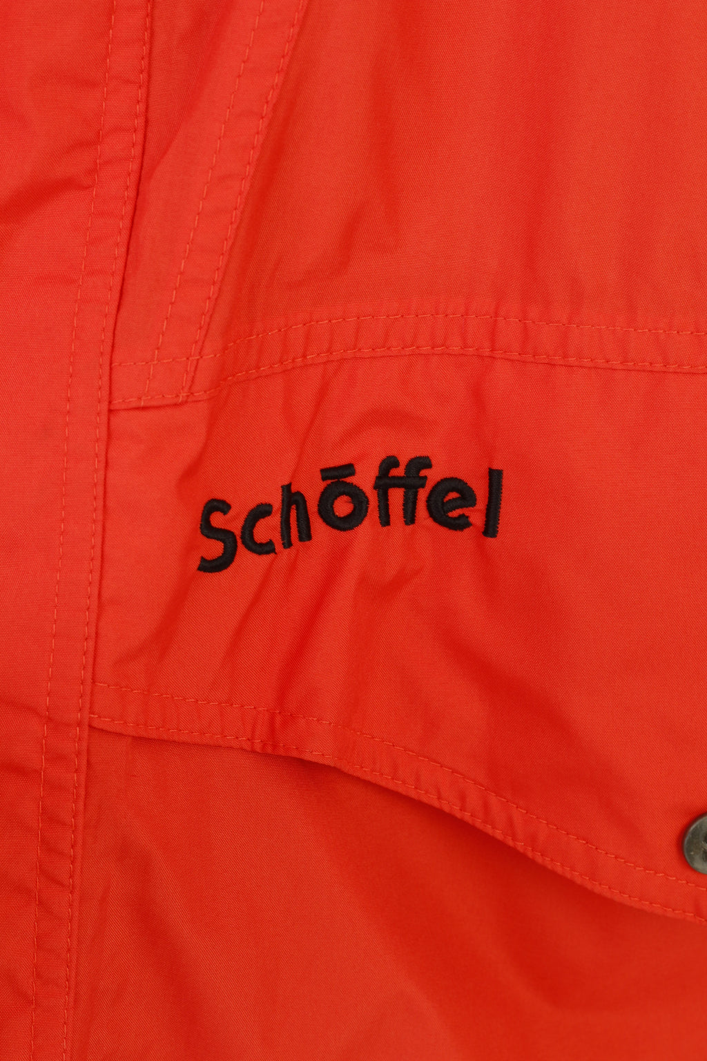 Schoffel Men L Jacket Orange Outdoor Lightweight Hidden Hood Full Zipper  Vintage Top