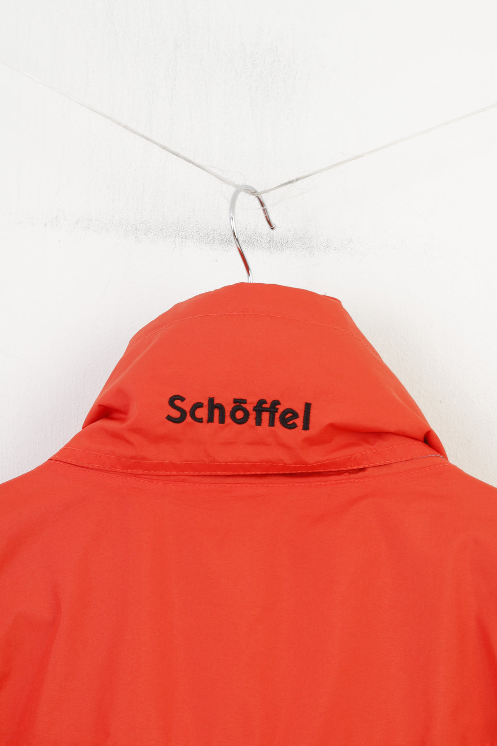 Schoffel Men L Jacket Orange Outdoor Lightweight Hidden Hood Full Zipper  Vintage Top