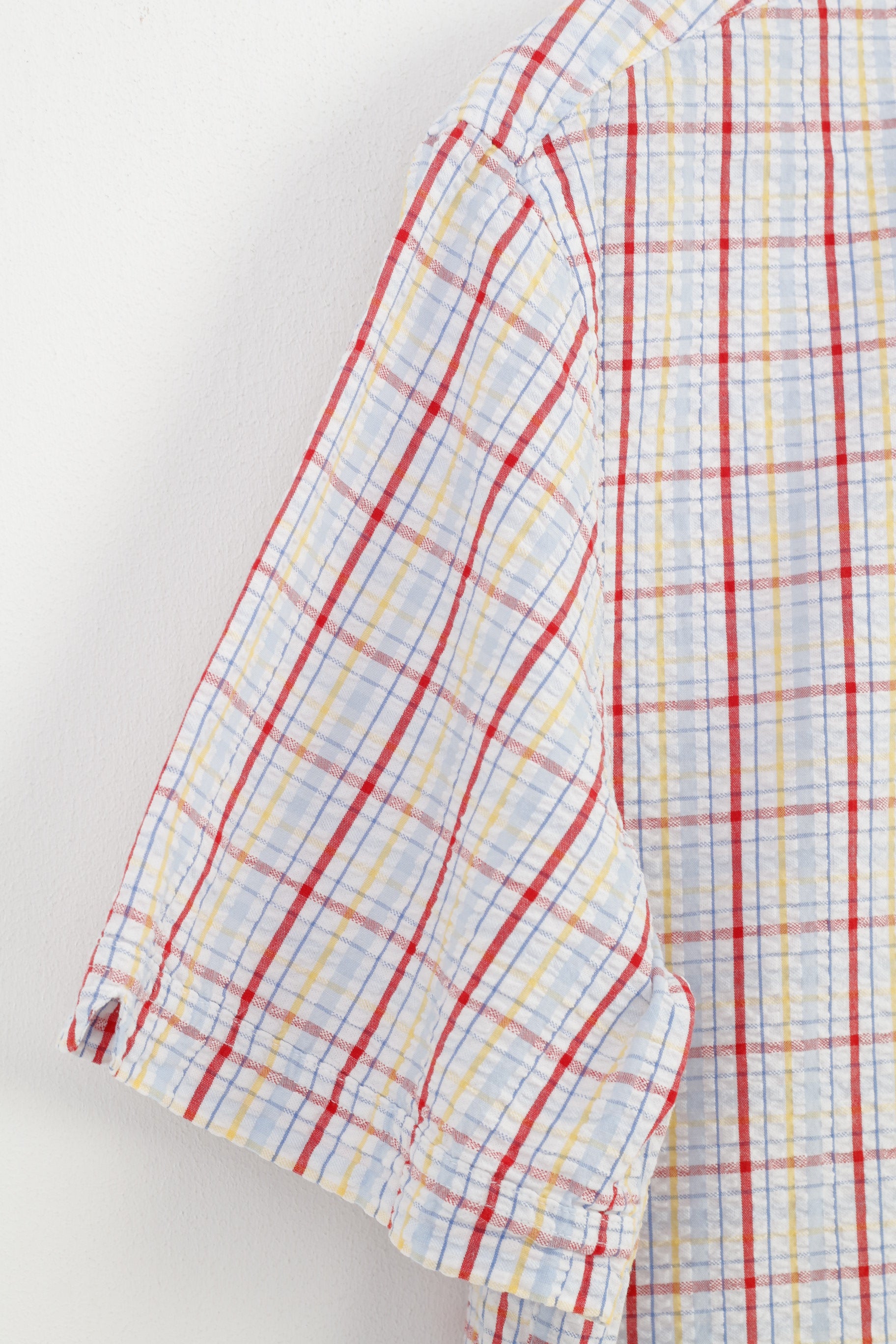 Samuel Windsor Hommes L Chemise décontractée à carreaux à manches courtes Col Blanc Classique Haut en coton