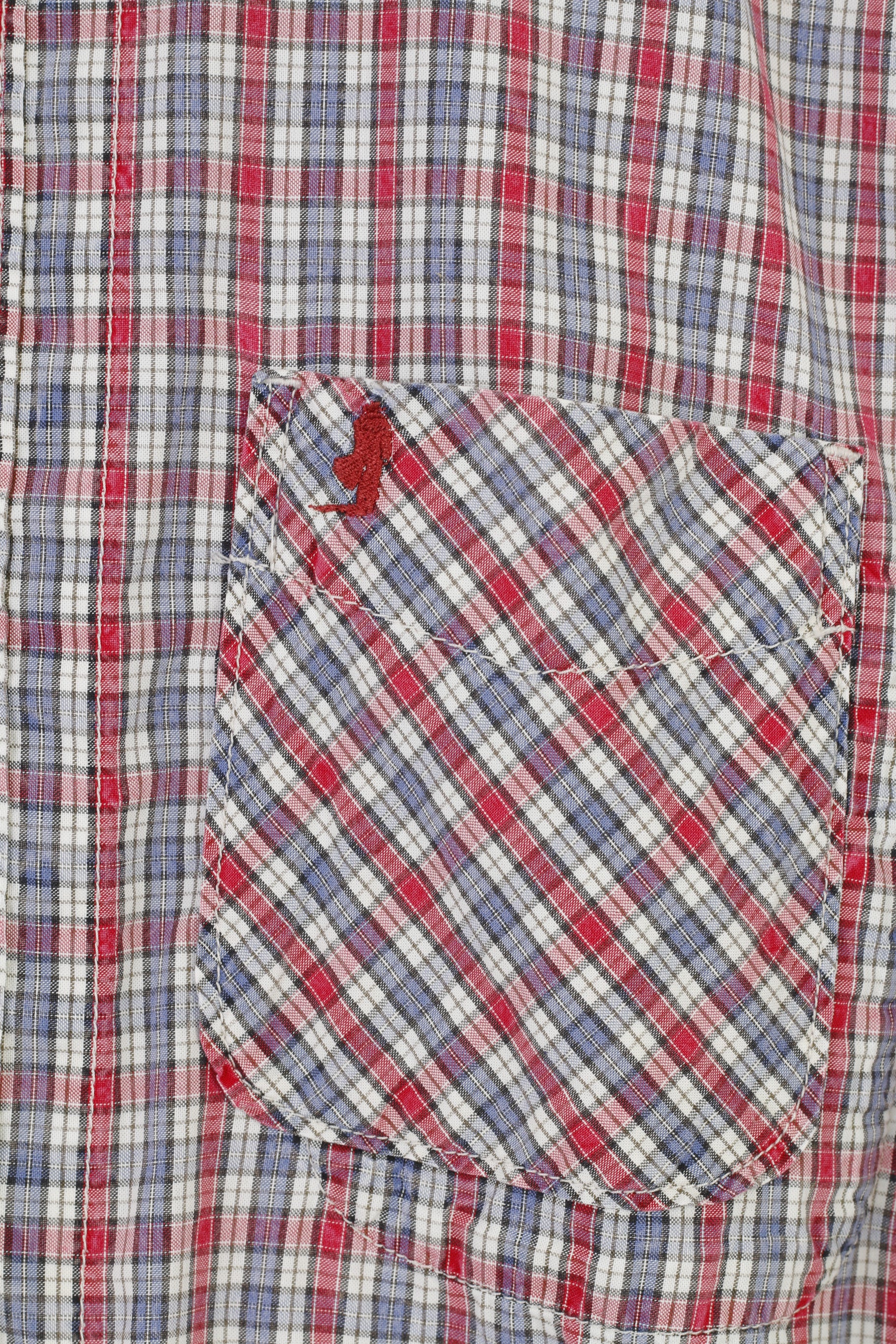 Camicia casual Marlboro Classics da uomo XL Top vintage in cotone slim fit a quadretti in cotone bordeaux