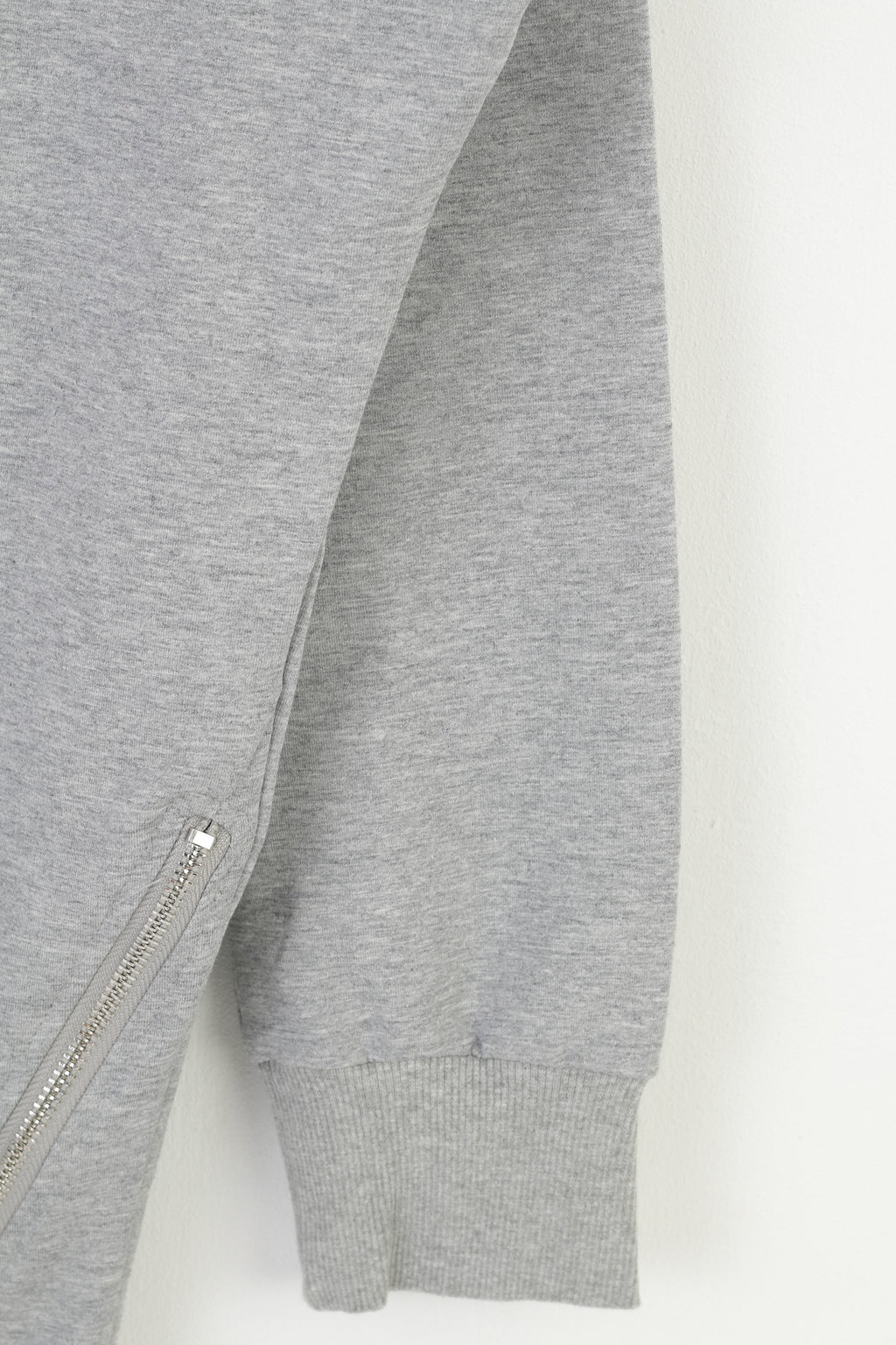 Bright Girl Femme L Chemise Gris Coton Manches Longues Paillettes Crâne Graphique Fermeture Éclair Chemisier En Coton