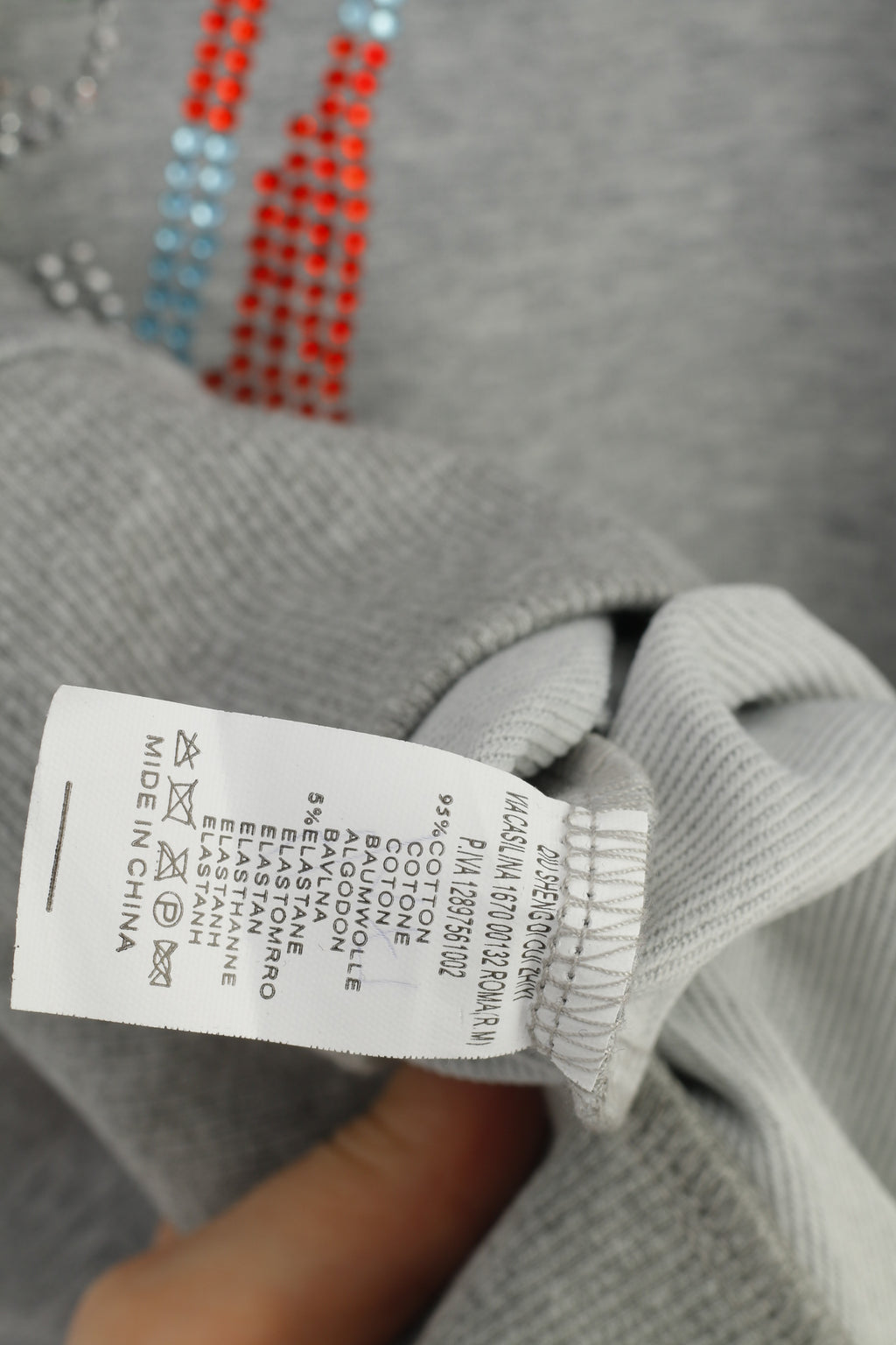 Bright Girl Femme L Chemise Gris Coton Manches Longues Paillettes Crâne Graphique Fermeture Éclair Chemisier En Coton