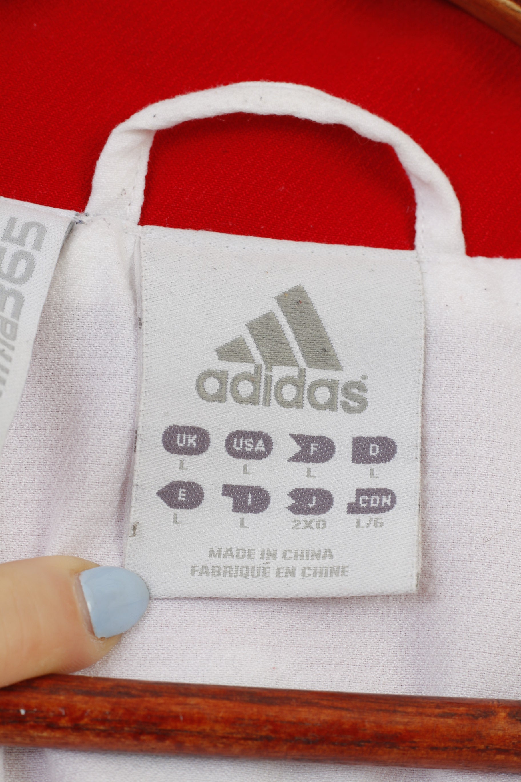 Adidas Men L Sweatshirt White Sport Zip Neck Clima 365 White Football Predator Training Vintage Top