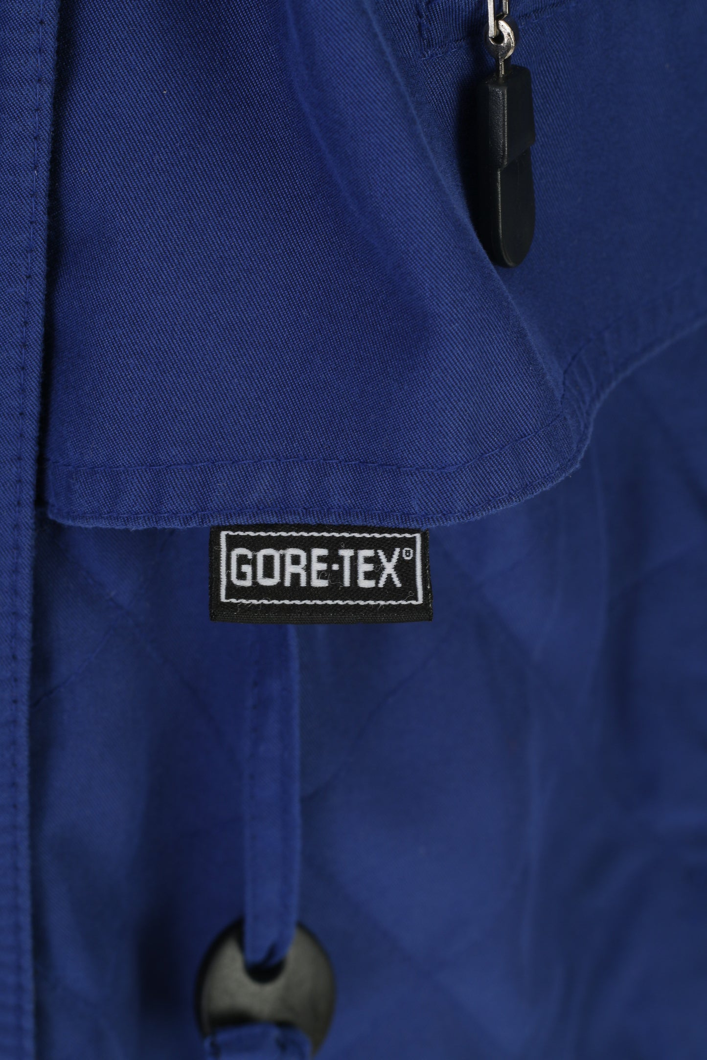 Laura Lebek Femme 44 XL Veste Bleu Fermeture Éclair Complète Gore-Tex Capuche Rembourrée Haut Vintage