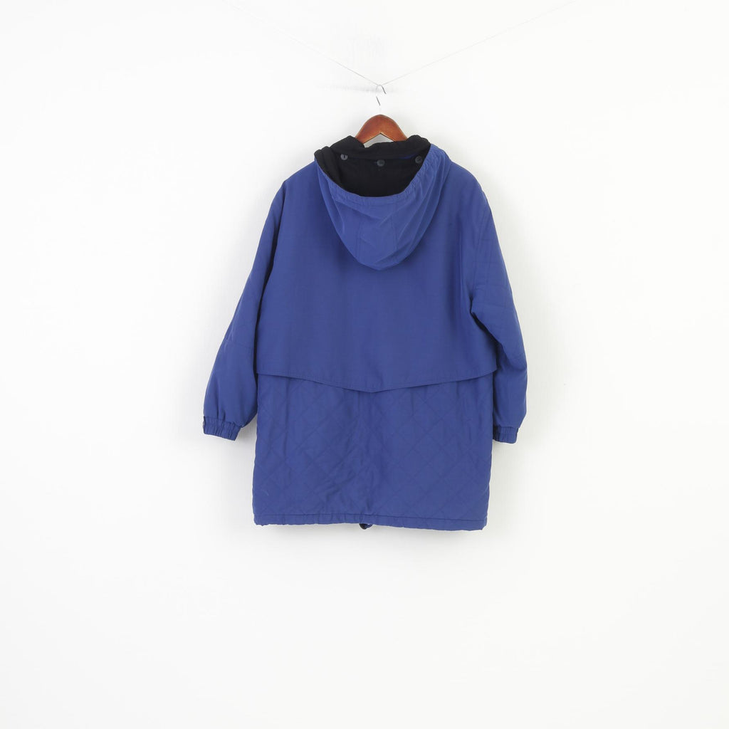 Laura Lebek Woman 44 XL Jacket Blue Full Zipper Gore-Tex Padded Hood Vintage Top