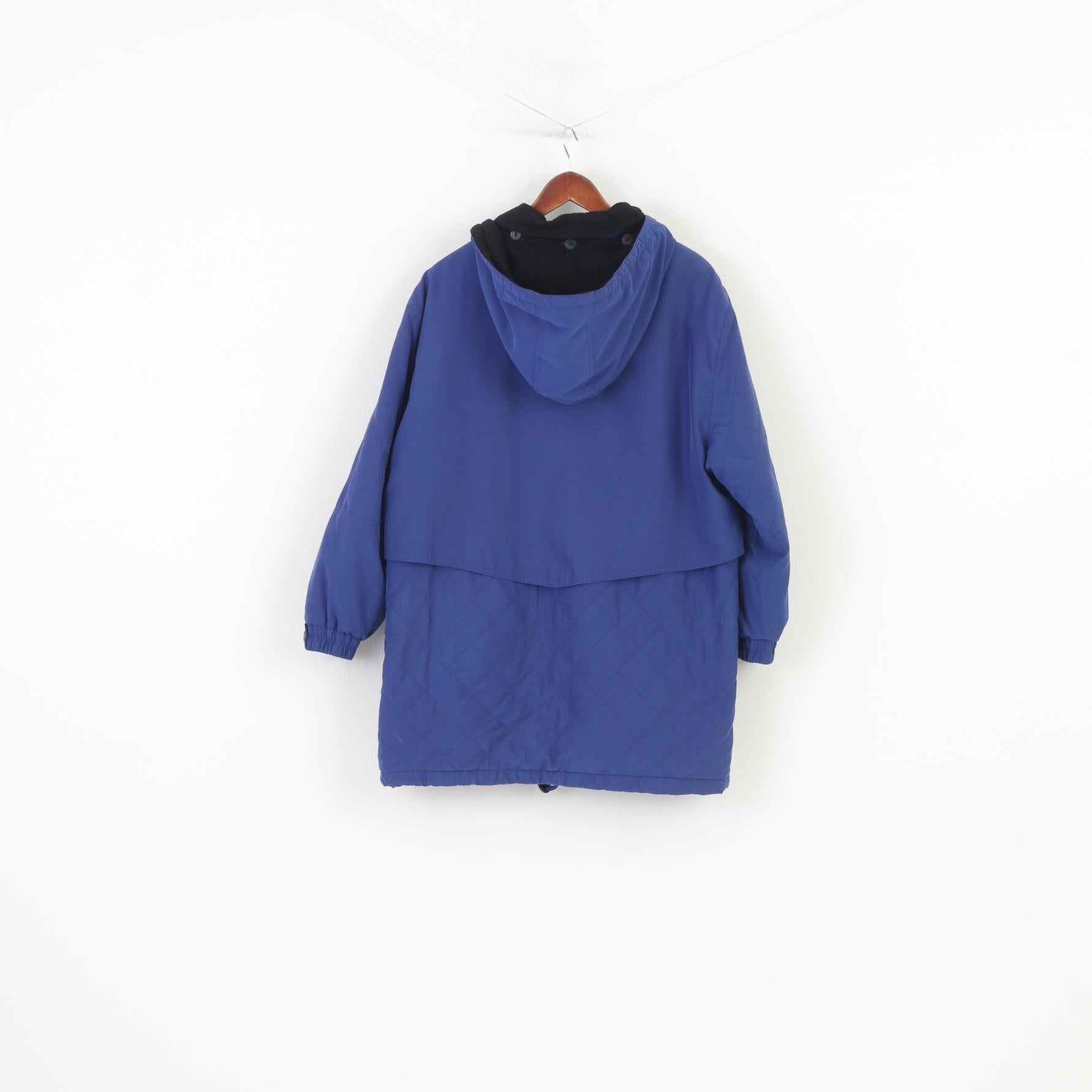 Laura Lebek Woman 44 XL Jacket Blue Full Zipper Gore-Tex Padded Hood Vintage Top